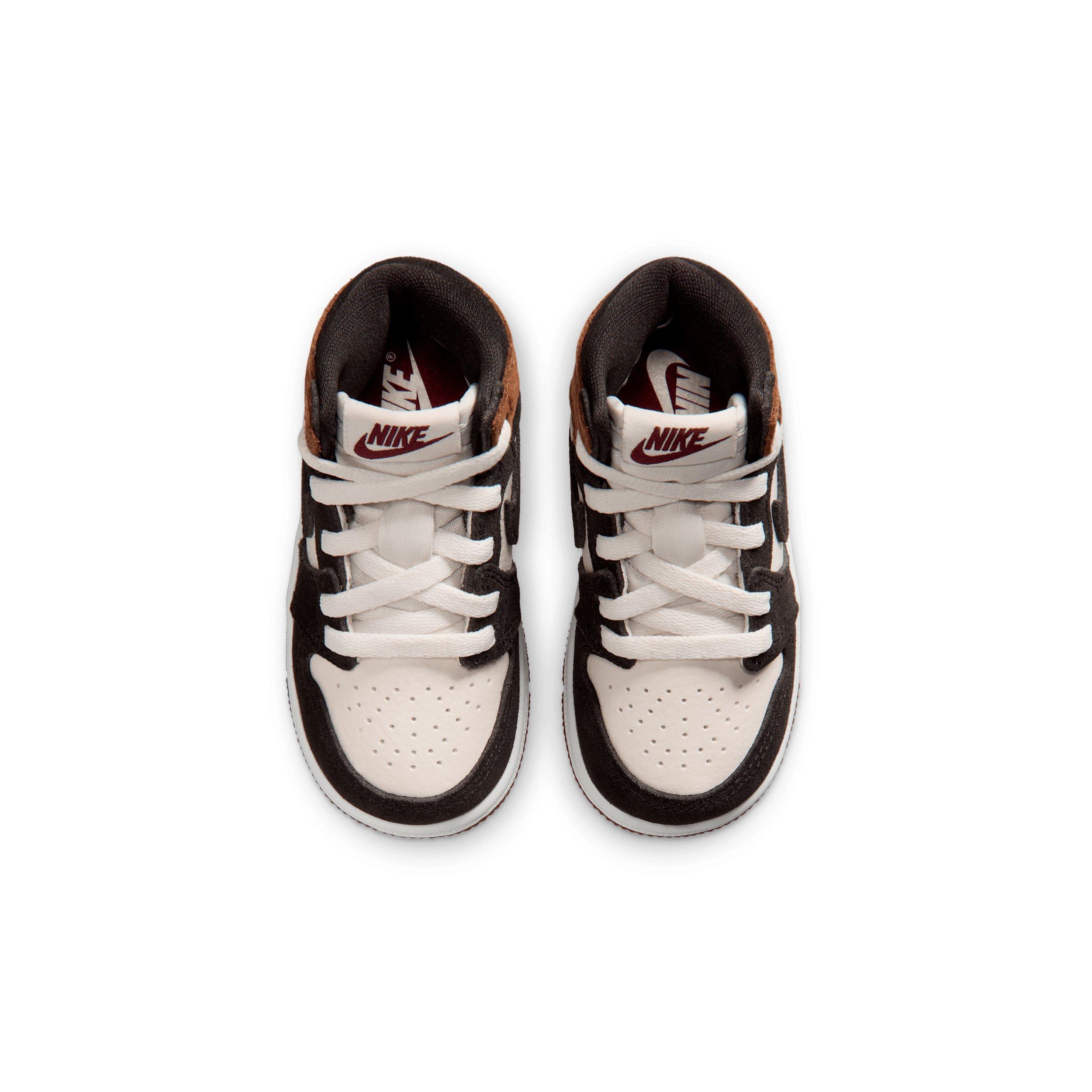 Jordan 1 Retro High OG "Shadow Brown/Light British Tan/Light British Tan/Team Red" Infant Boys' Shoe - BROWN/LT TAN/LT TAN/RED
