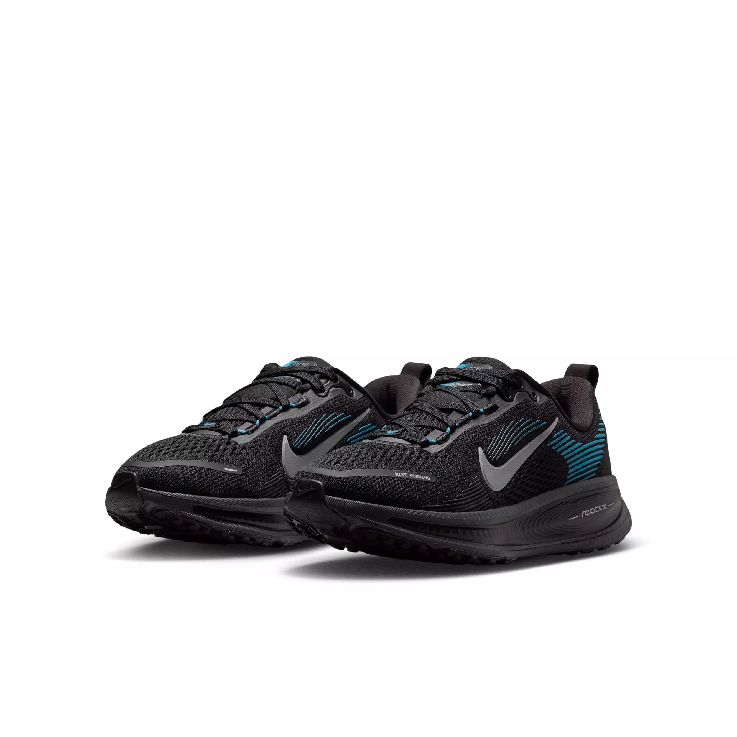 Nike Vomero 18 "Black/Light Current Blue/Anthracite/Silver" Grade School Boys' Running Shoe - BLACK/LT BLUE/ANTHRACITE/SILVER