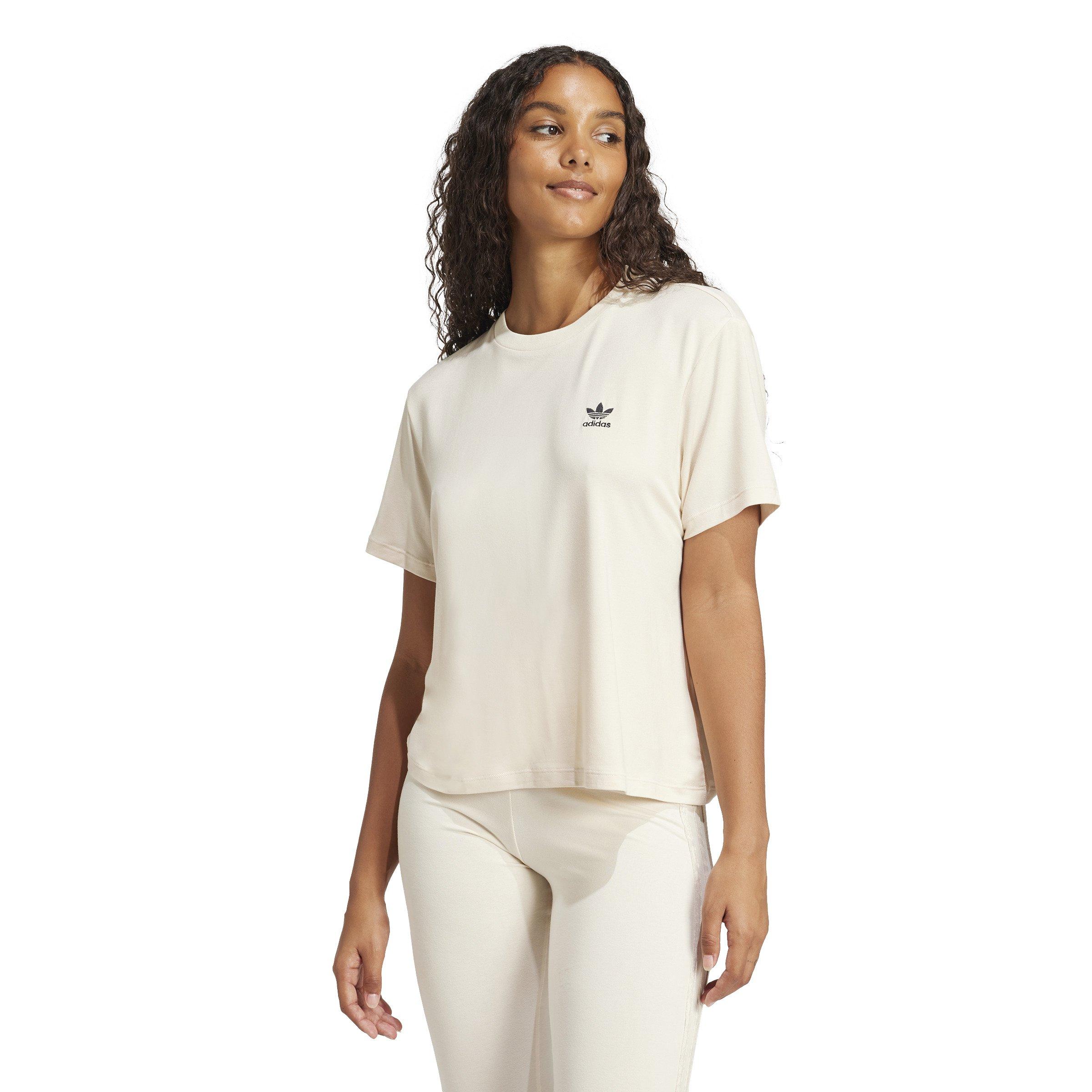 adidas Originals Women's Snakeskin Trefoil Tee -White - WHITE