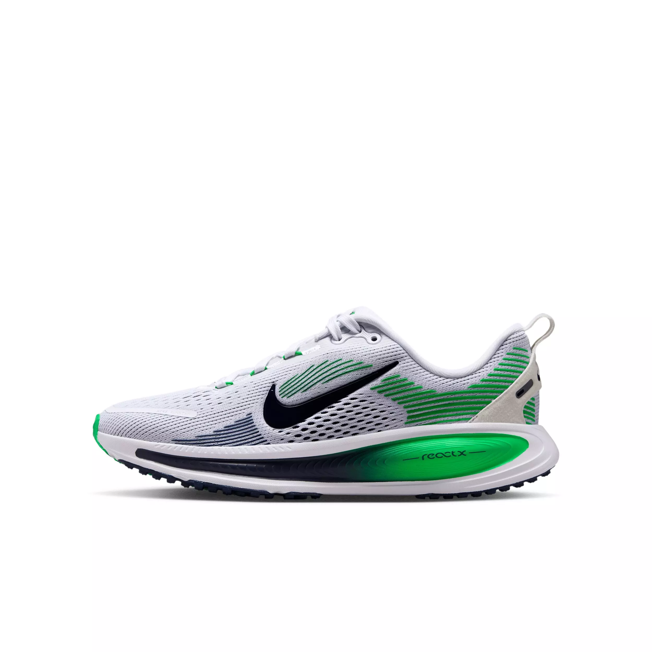 Nike Vomero 18 "White/Green Spark/Midnight Navy" Grade School Boys' Running Shoe - WHITE/GREEN/NAVY