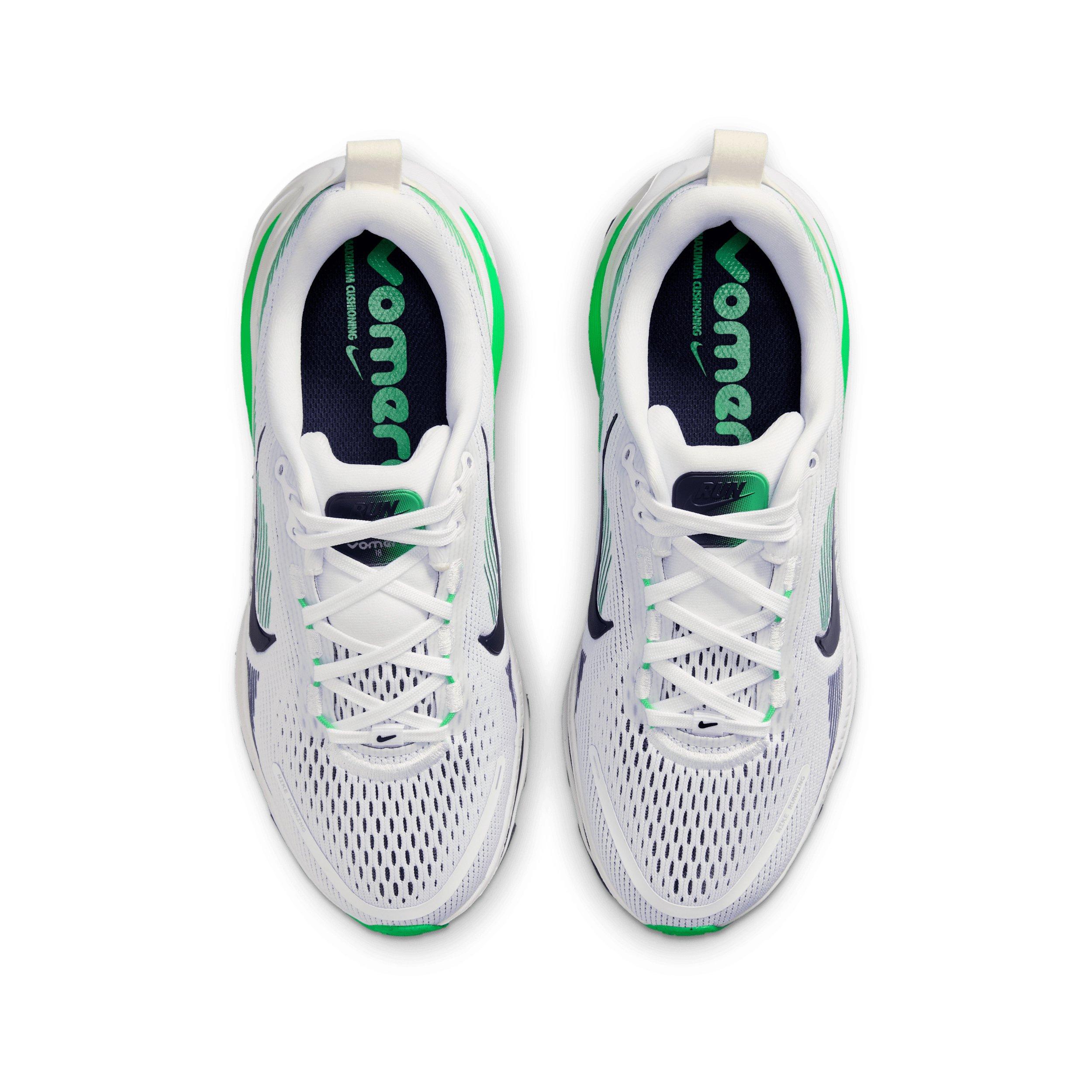 Nike Vomero 18 "White/Green Spark/Midnight Navy" Grade School Boys' Running Shoe - WHITE/GREEN/NAVY Thumbnail View 4