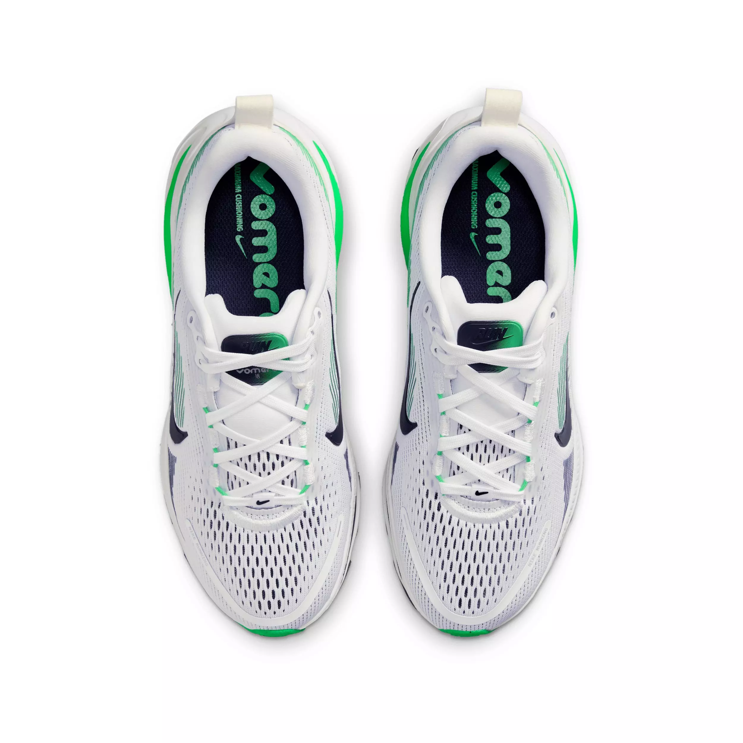 Nike Vomero 18 "White/Green Spark/Midnight Navy" Grade School Boys' Running Shoe - WHITE/GREEN/NAVY