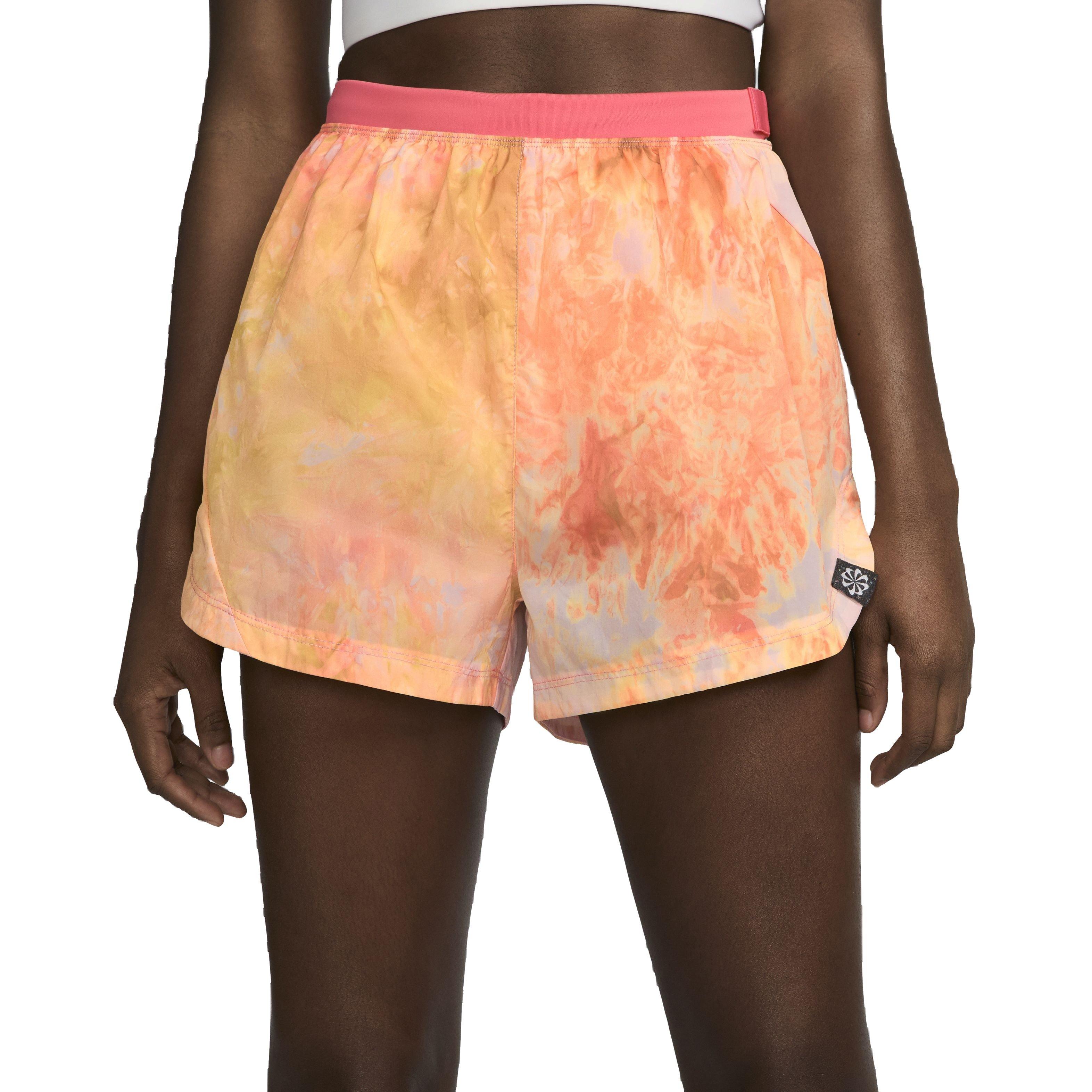 Nike Women's Trail Repel Mid Rise 3" Brief-Lined Trail Running Shorts with Pockets - ORANGE/YELLOW Thumbnail View 2