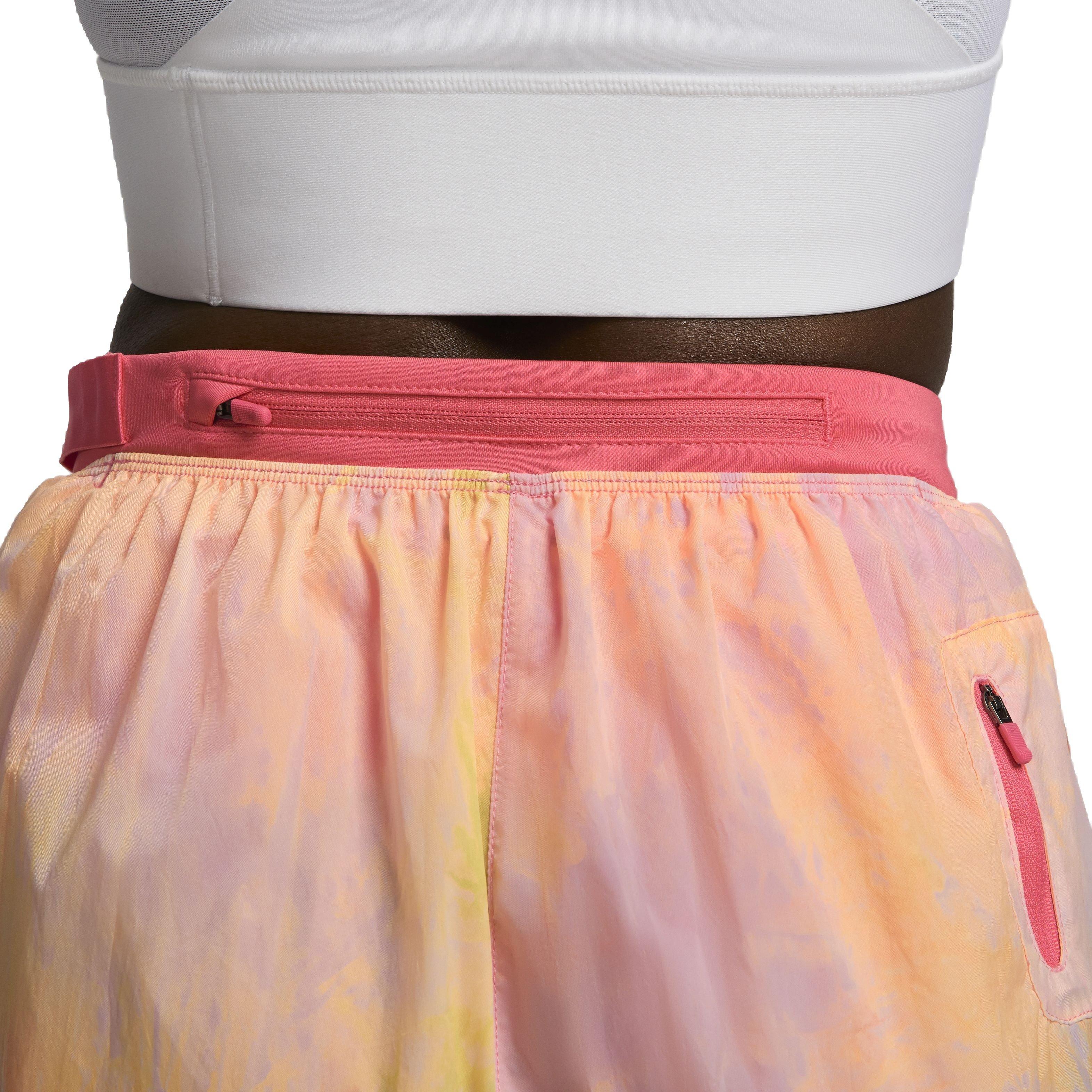 Nike Women's Trail Repel Mid Rise 3" Brief-Lined Trail Running Shorts with Pockets - ORANGE/YELLOW Thumbnail View 7