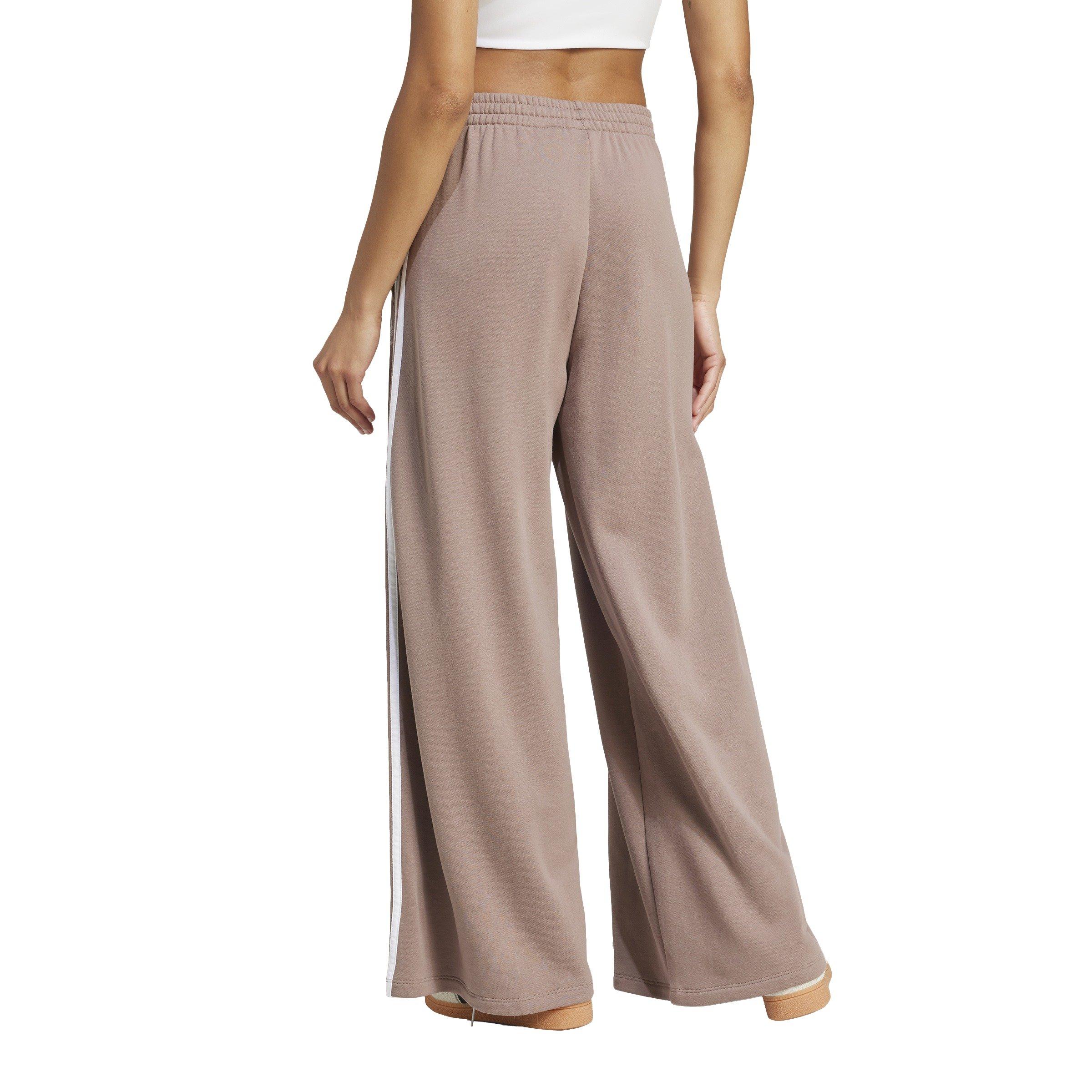 adidas Originals Women's 3-Stripes Loose French Terry Wide Leg Joggers - Brown - BROWN Thumbnail View 2