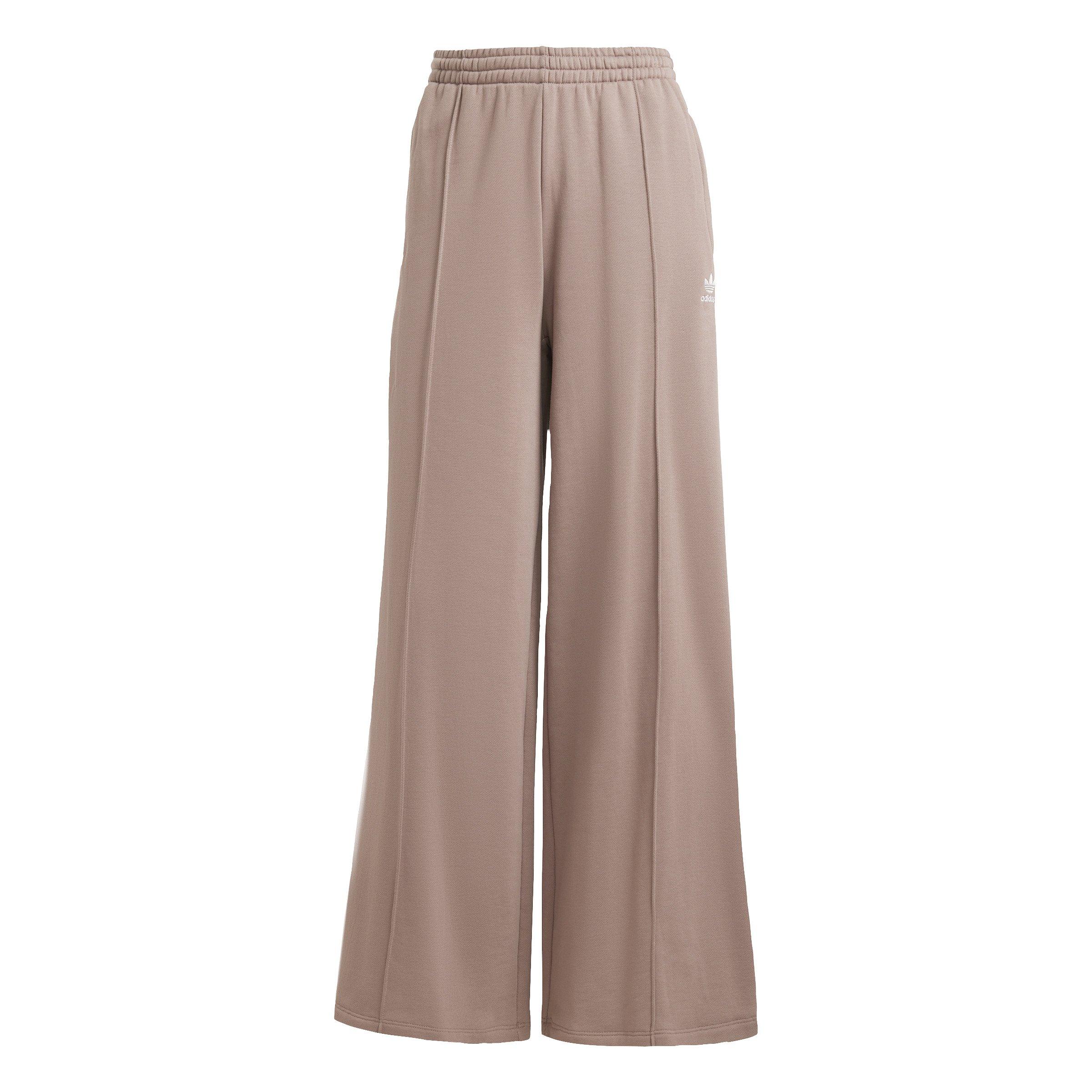 adidas Originals Women's 3-Stripes Loose French Terry Wide Leg Joggers - Brown - BROWN Thumbnail View 5