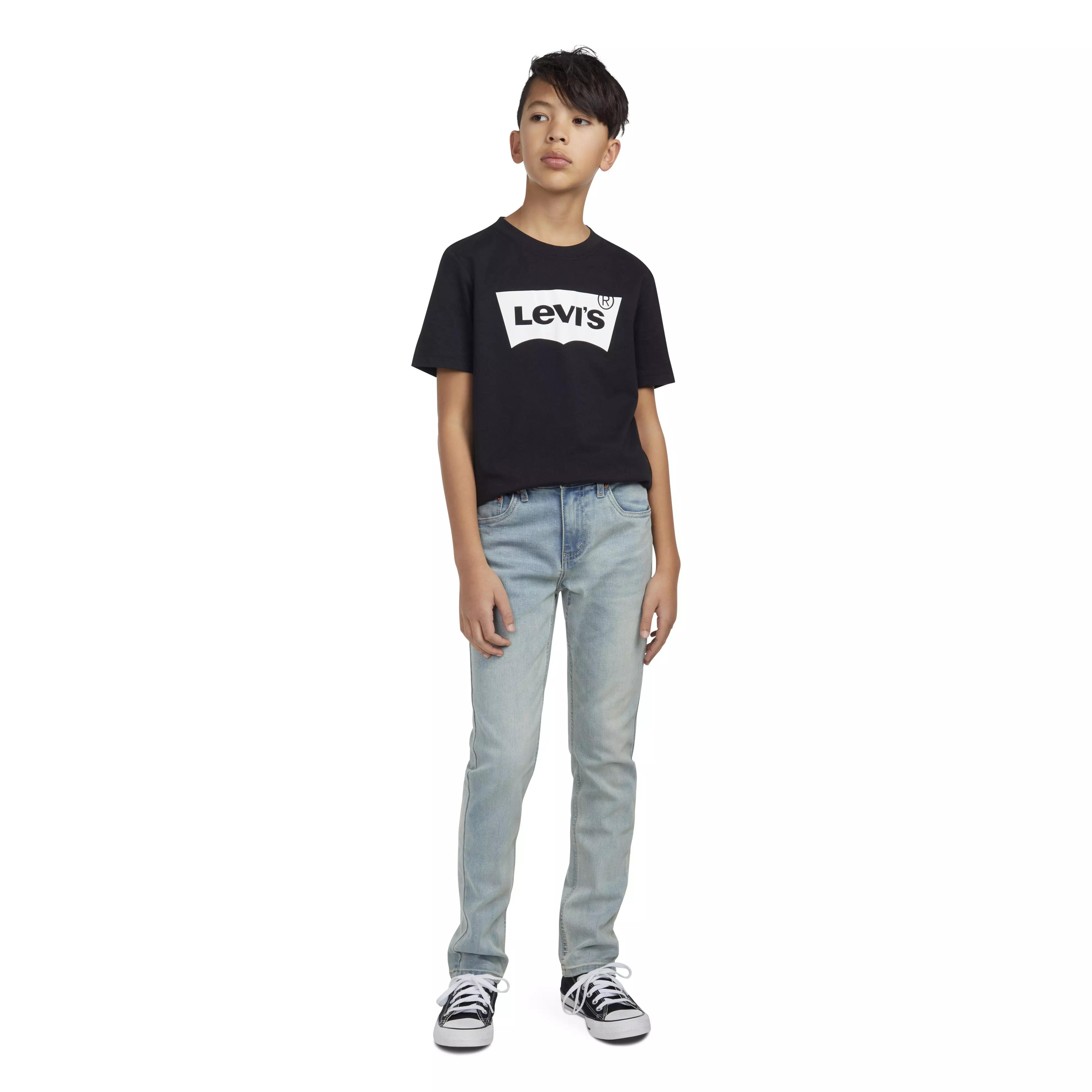 Levi's 510 Eco Performance Skinny Fit Lt Wash Big Boys' Lt Blue Denim Jeans - LT BLUE