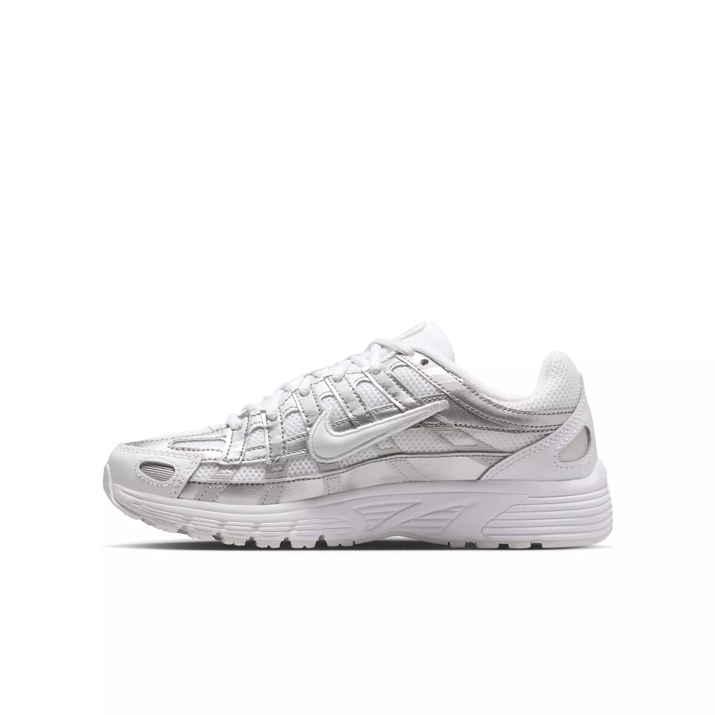 Nike P-6000 "White/Photon Dust/Metallic Silver/White" Grade School Boys' Shoe - WHITE/DUST/SILVER/WHITE