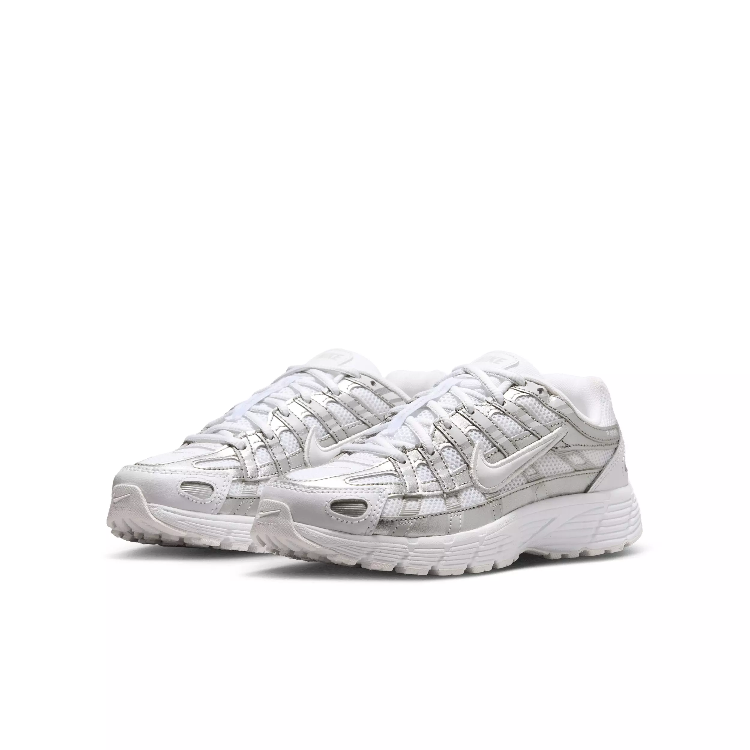 Nike P-6000 "White/Photon Dust/Metallic Silver/White" Grade School Boys' Shoe - WHITE/DUST/SILVER/WHITE