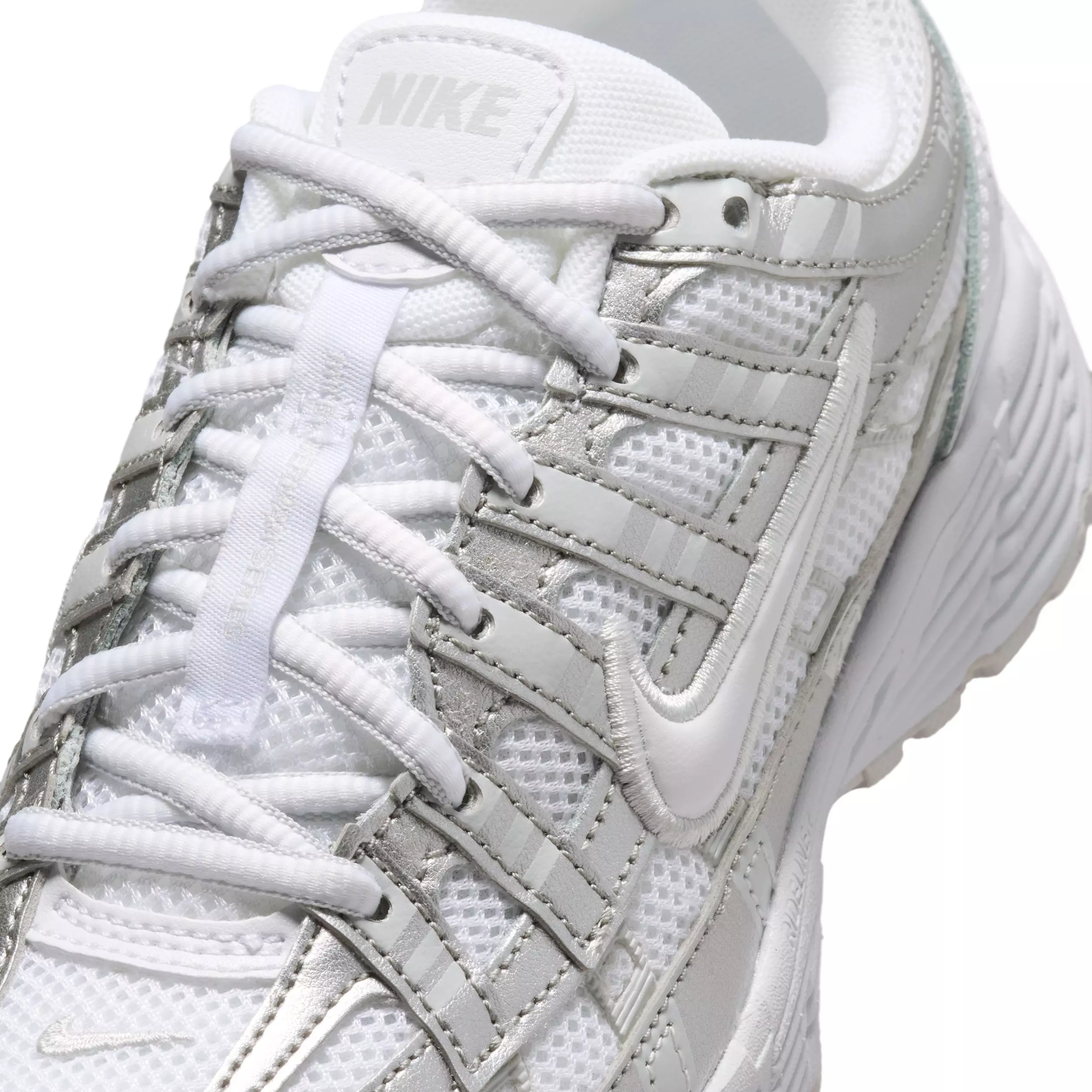 Nike P-6000 "White/Photon Dust/Metallic Silver/White" Grade School Boys' Shoe - WHITE/DUST/SILVER/WHITE