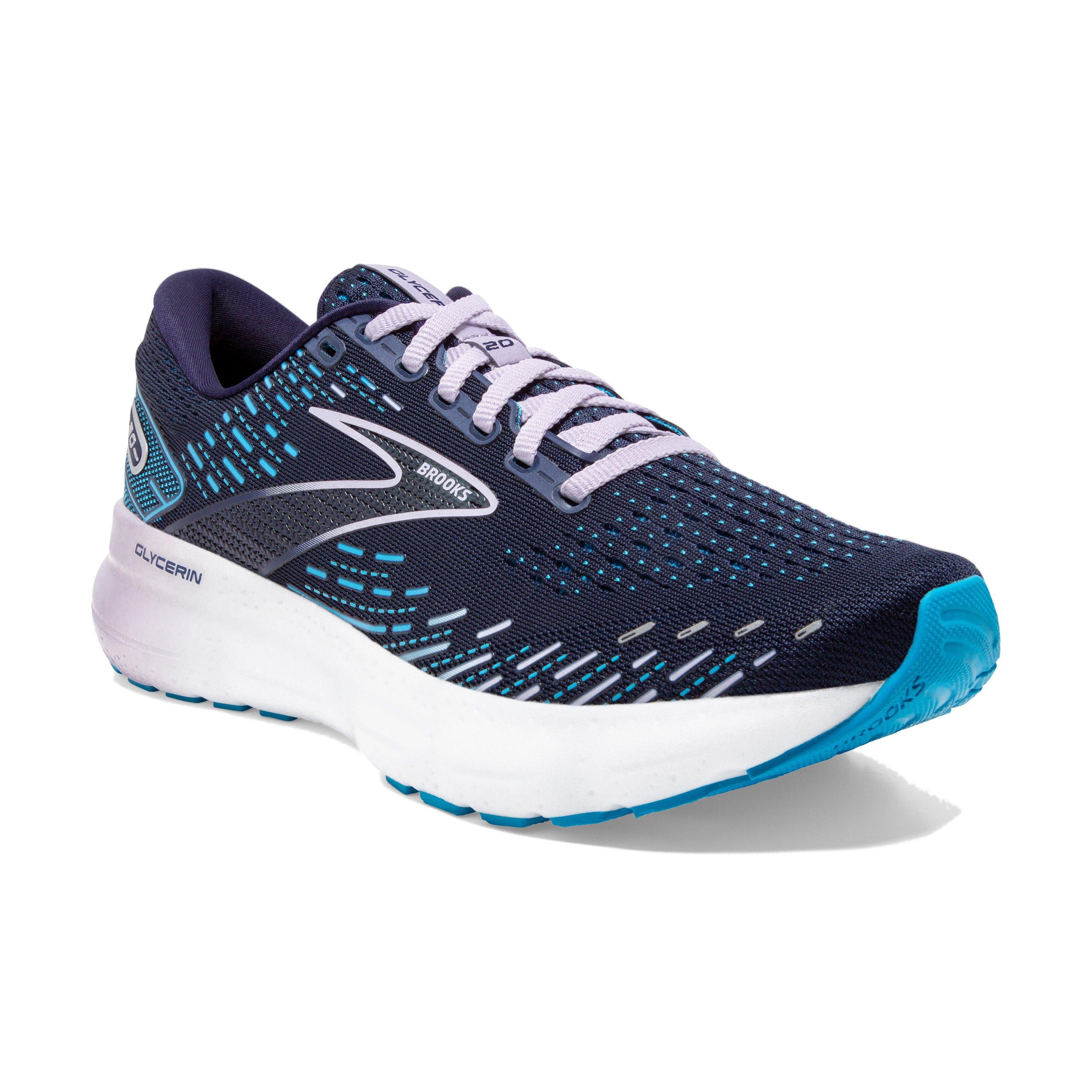 Brooks Glycerin 20 "Navy/Light Purple/Blue" Women's Narrow Running Shoe - NAVY/LT PURPLE/BLUE Thumbnail View 3