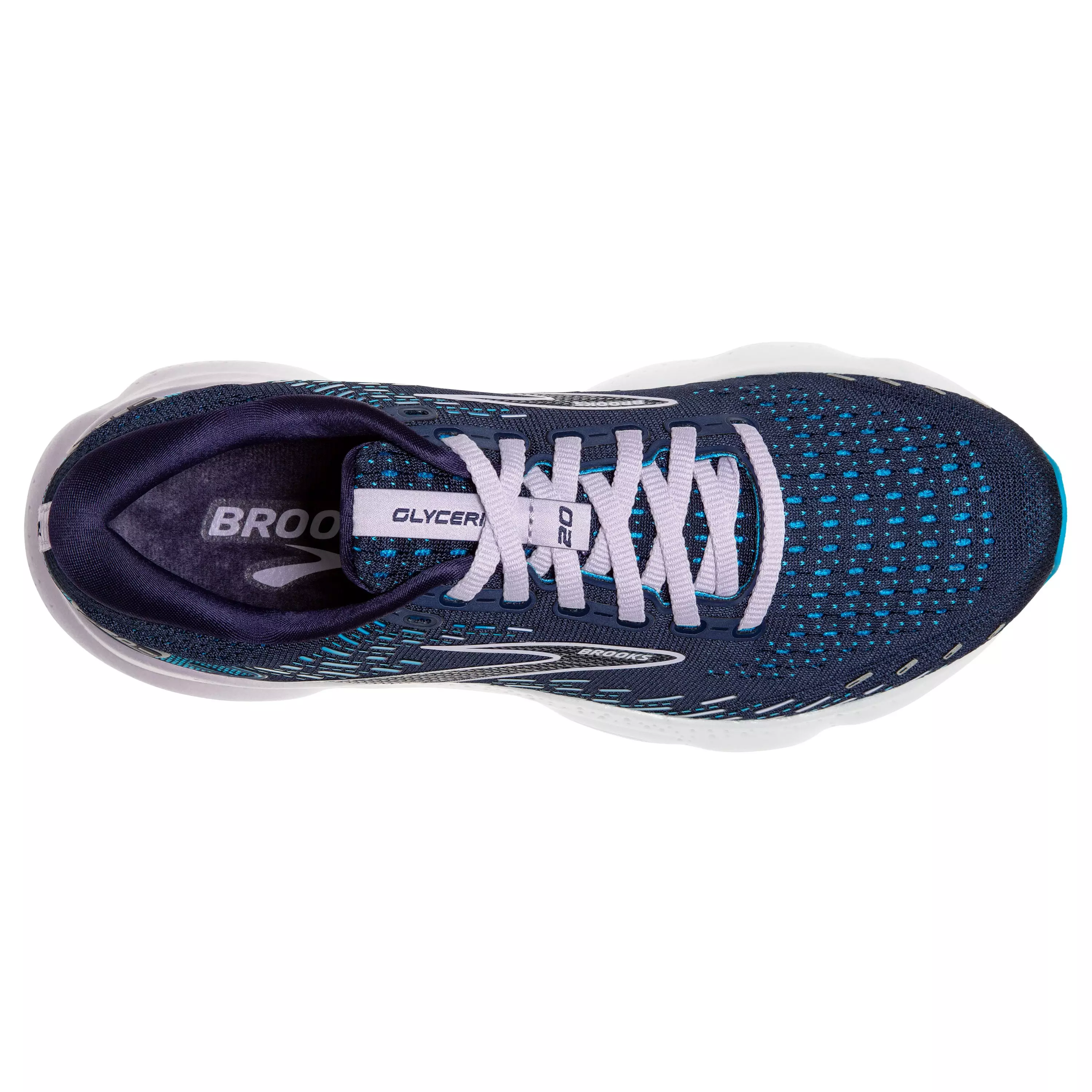 Brooks Glycerin 20 "Navy/Light Purple/Blue" Women's Narrow Running Shoe - NAVY/LT PURPLE/BLUE