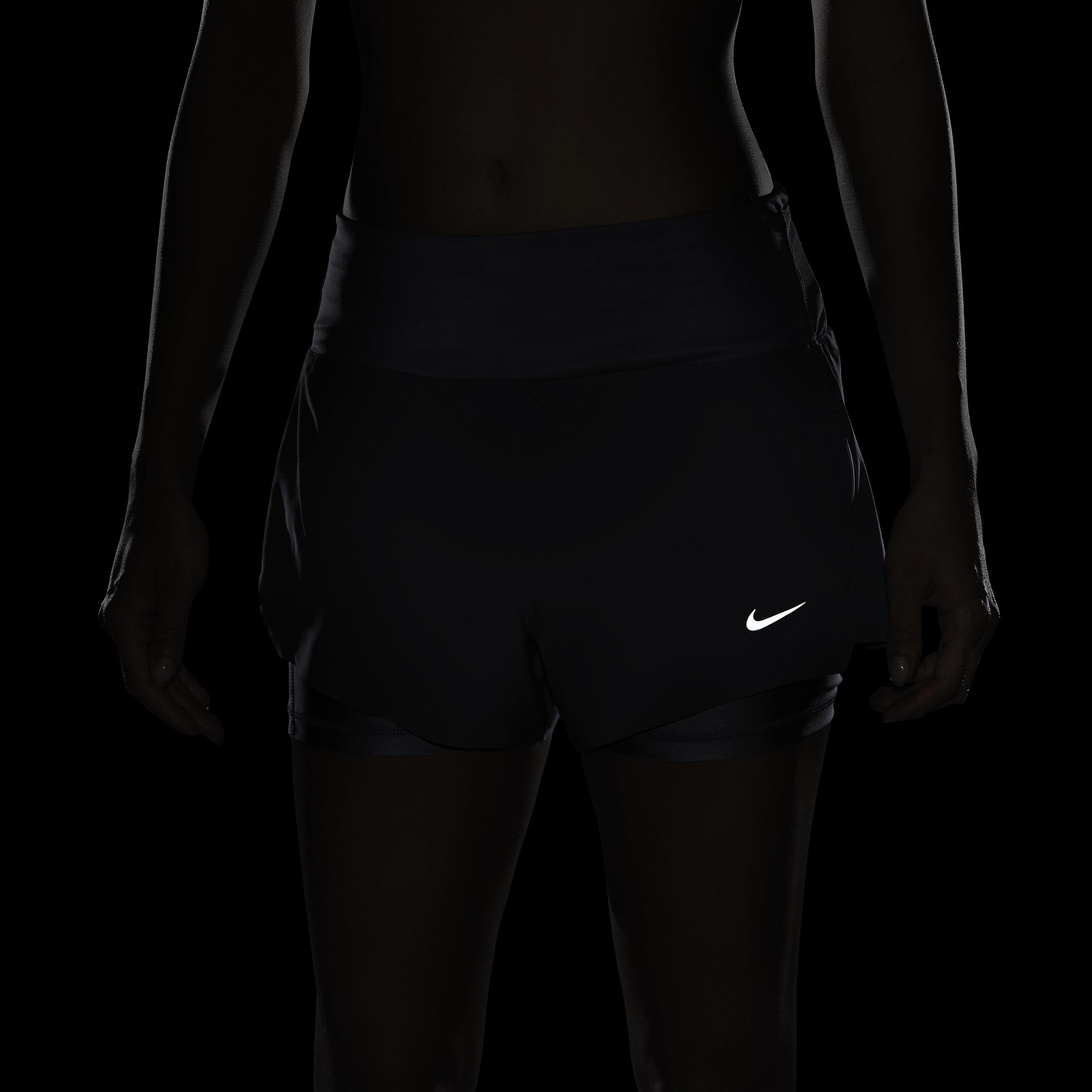 Nike Women's Dri-FIT Swift Mid-Rise 3 2-in-1 Running Shorts with Pockets -  Hibbett