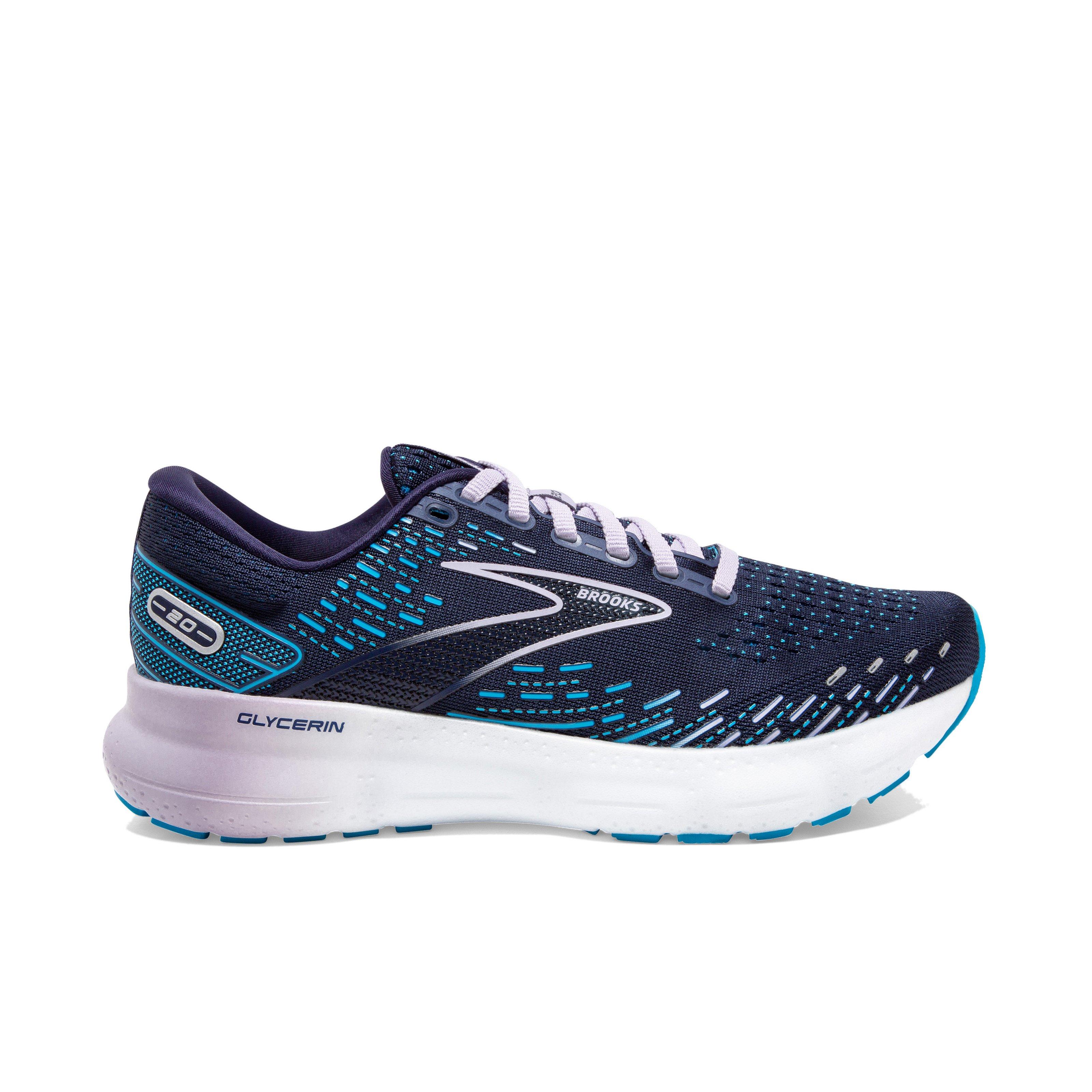 Brooks Glycerin 20 "Navy/Light Purple/Blue" Women's Wide Running Shoe - NAVY/LT PURPLE/BLUE Thumbnail View 1