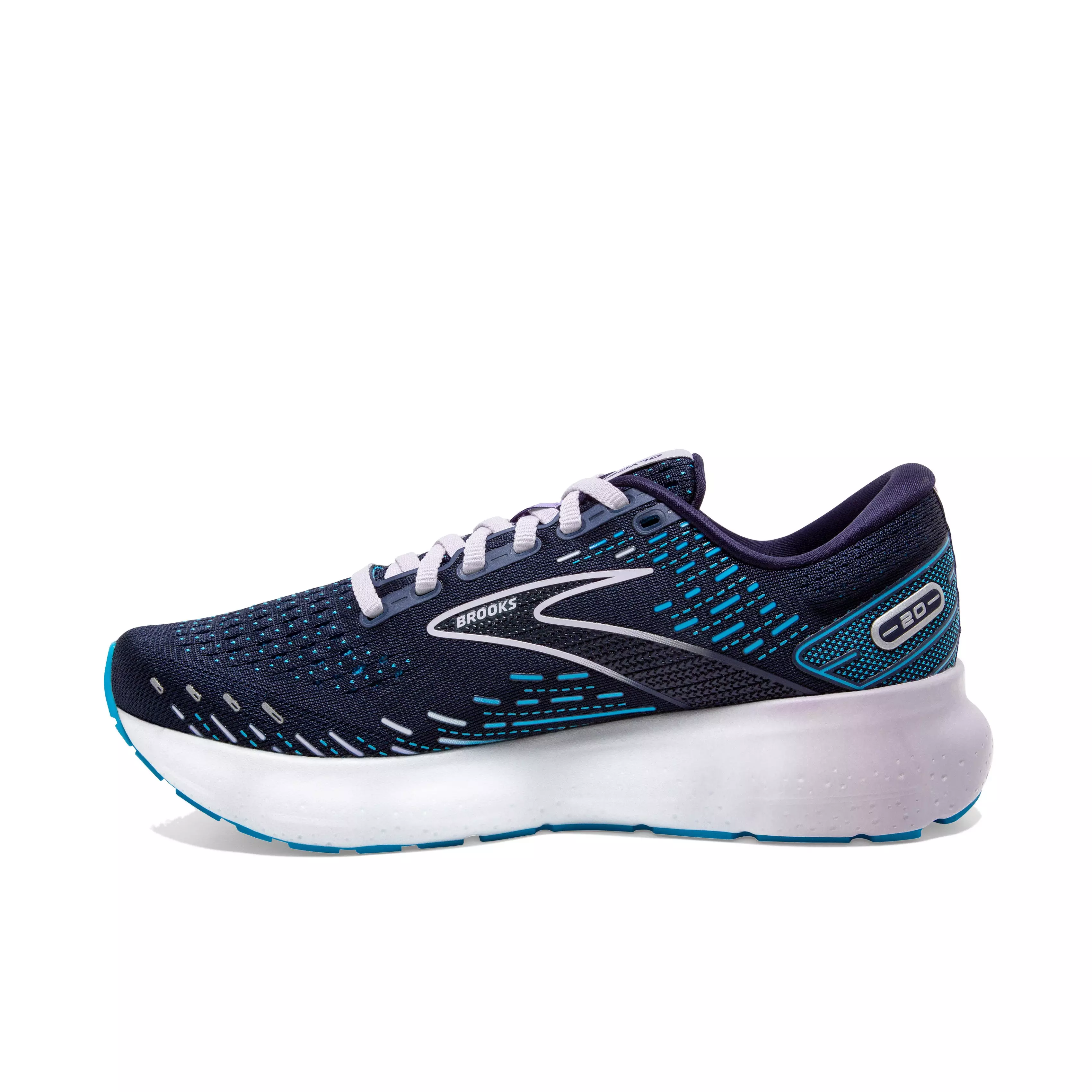 Brooks Glycerin 20 "Navy/Light Purple/Blue" Women's Wide Running Shoe - NAVY/LT PURPLE/BLUE