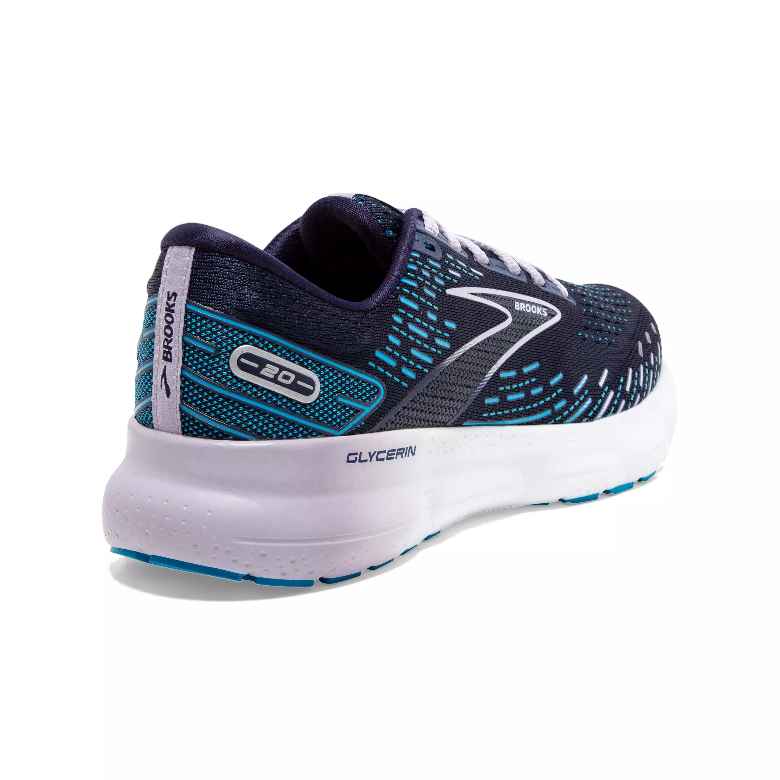 Brooks Glycerin 20 "Navy/Light Purple/Blue" Women's Wide Running Shoe - NAVY/LT PURPLE/BLUE