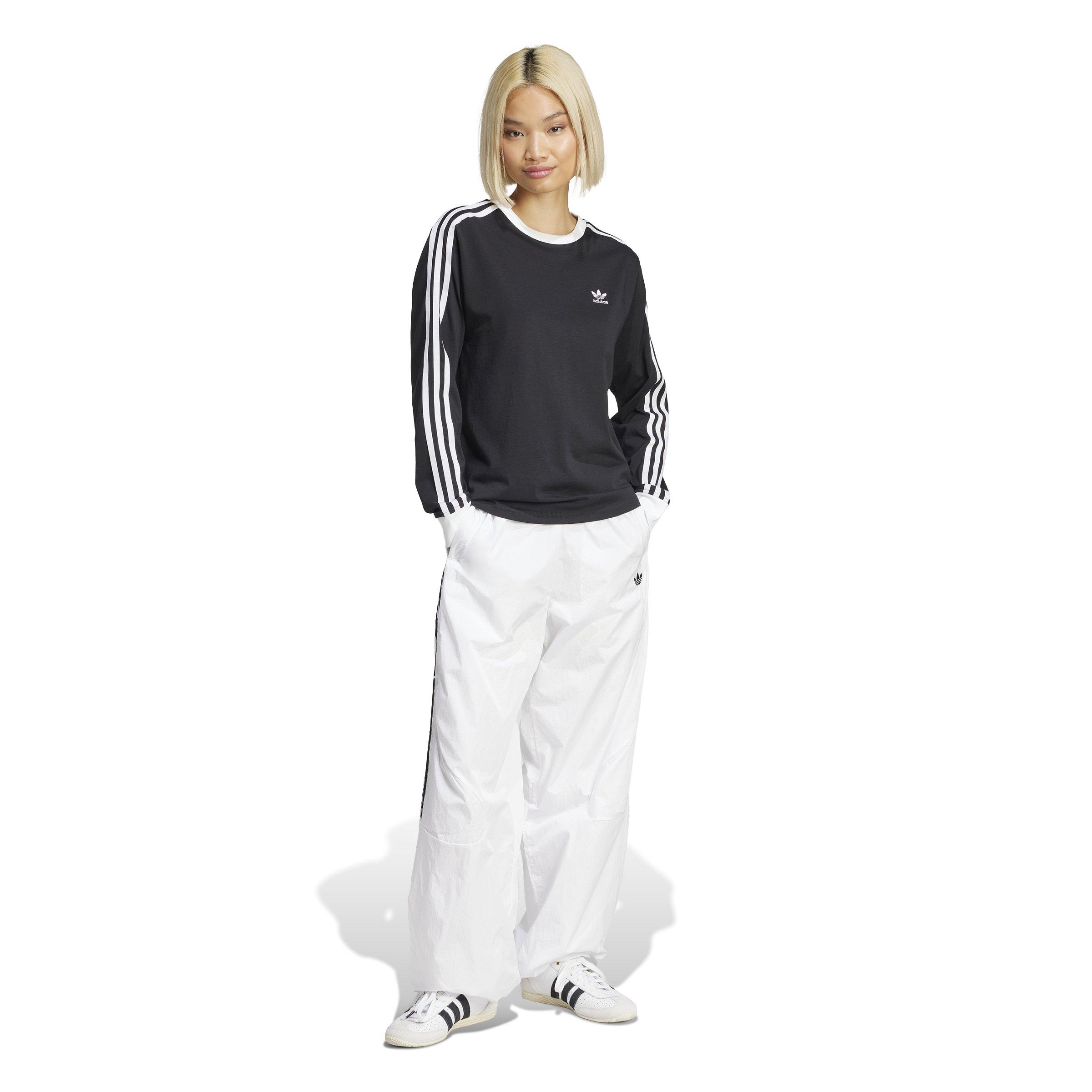 adidas Originals Women's Adicolor 3-Stripes Regular Long-Sleeve T-Shirt -Black - BLACK Thumbnail View 5