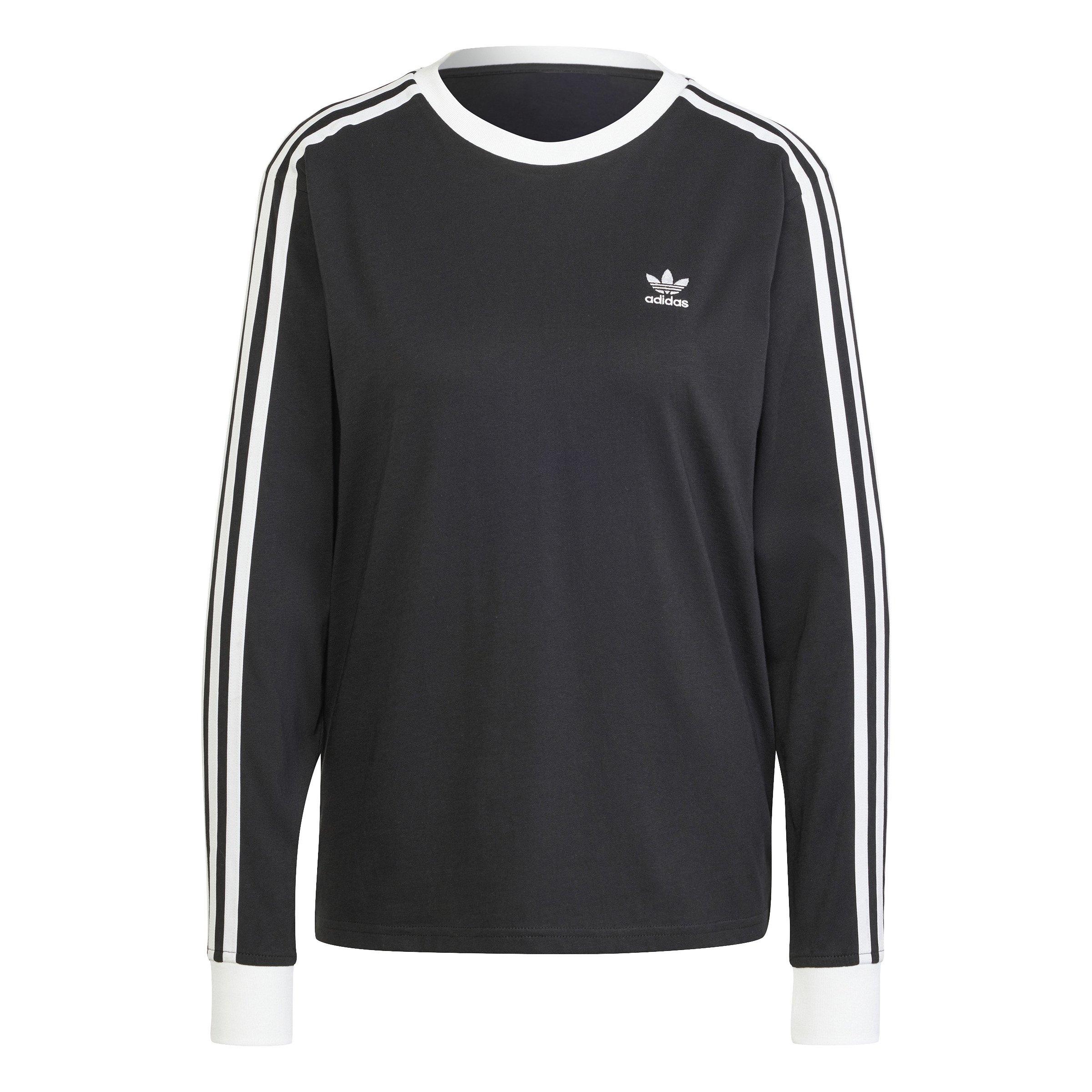 adidas Originals Women's Adicolor 3-Stripes Regular Long-Sleeve T-Shirt -Black - BLACK Thumbnail View 6