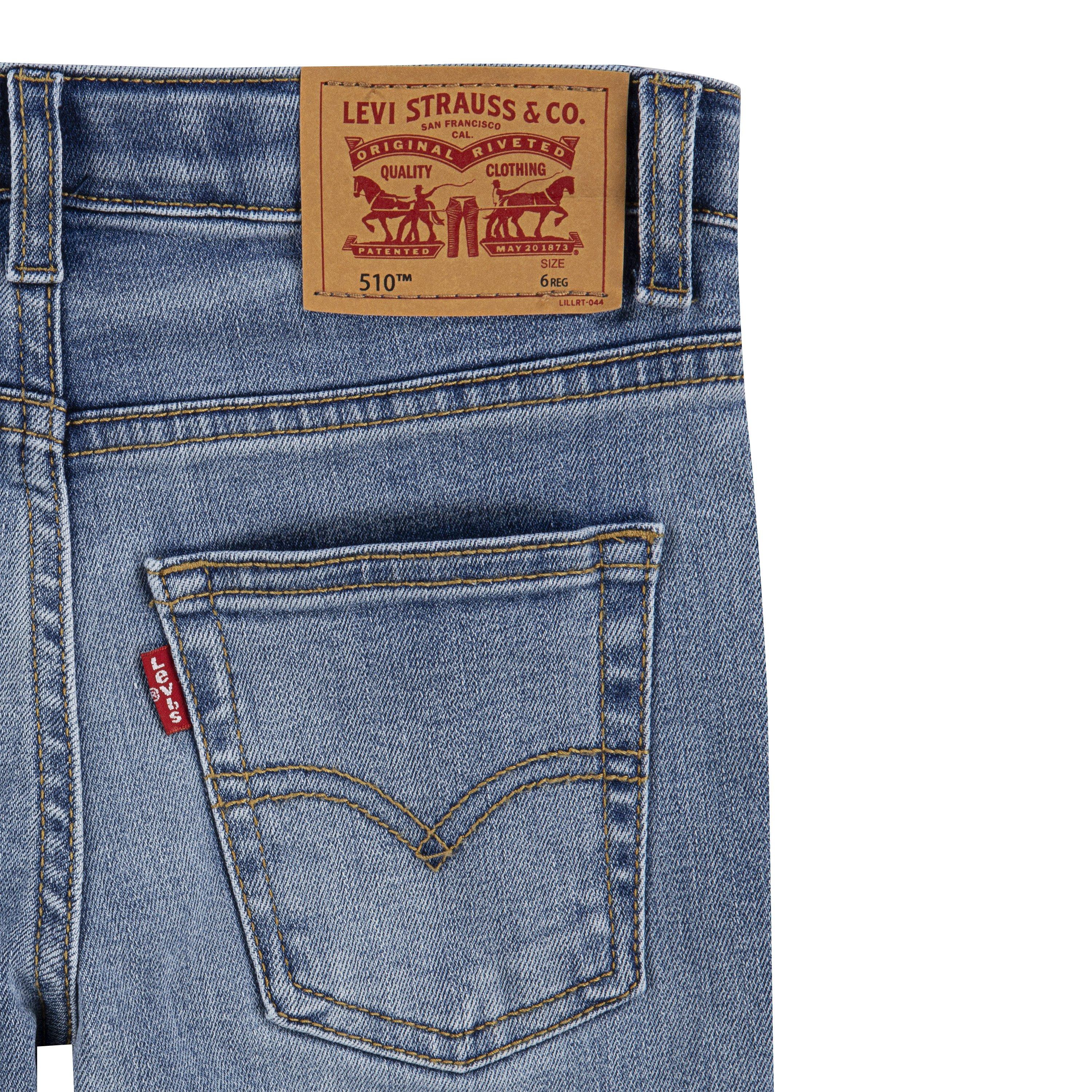 Levi's 510 Eco Performance Skinny Fit Lt Wash Little Boys' Blue Denim Jeans - BLUE Thumbnail View 7