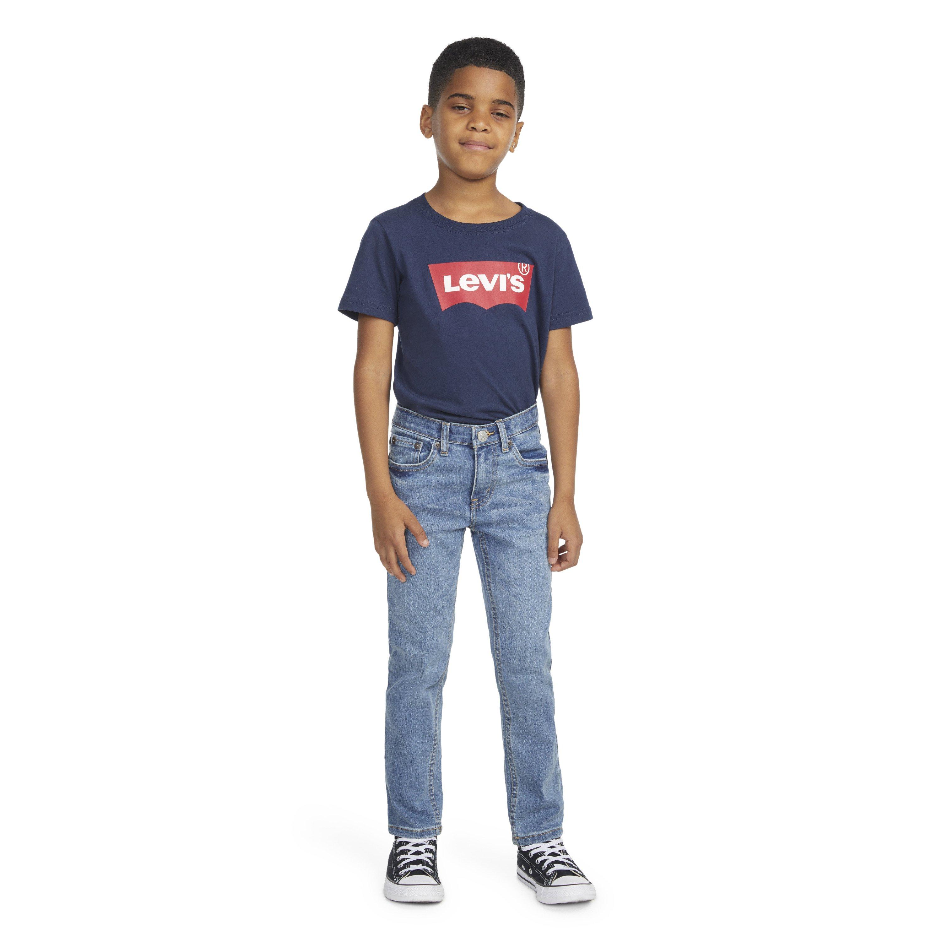Levi's 510 Eco Performance Skinny Fit Lt Wash Little Boys' Blue Denim Jeans - BLUE Thumbnail View 10