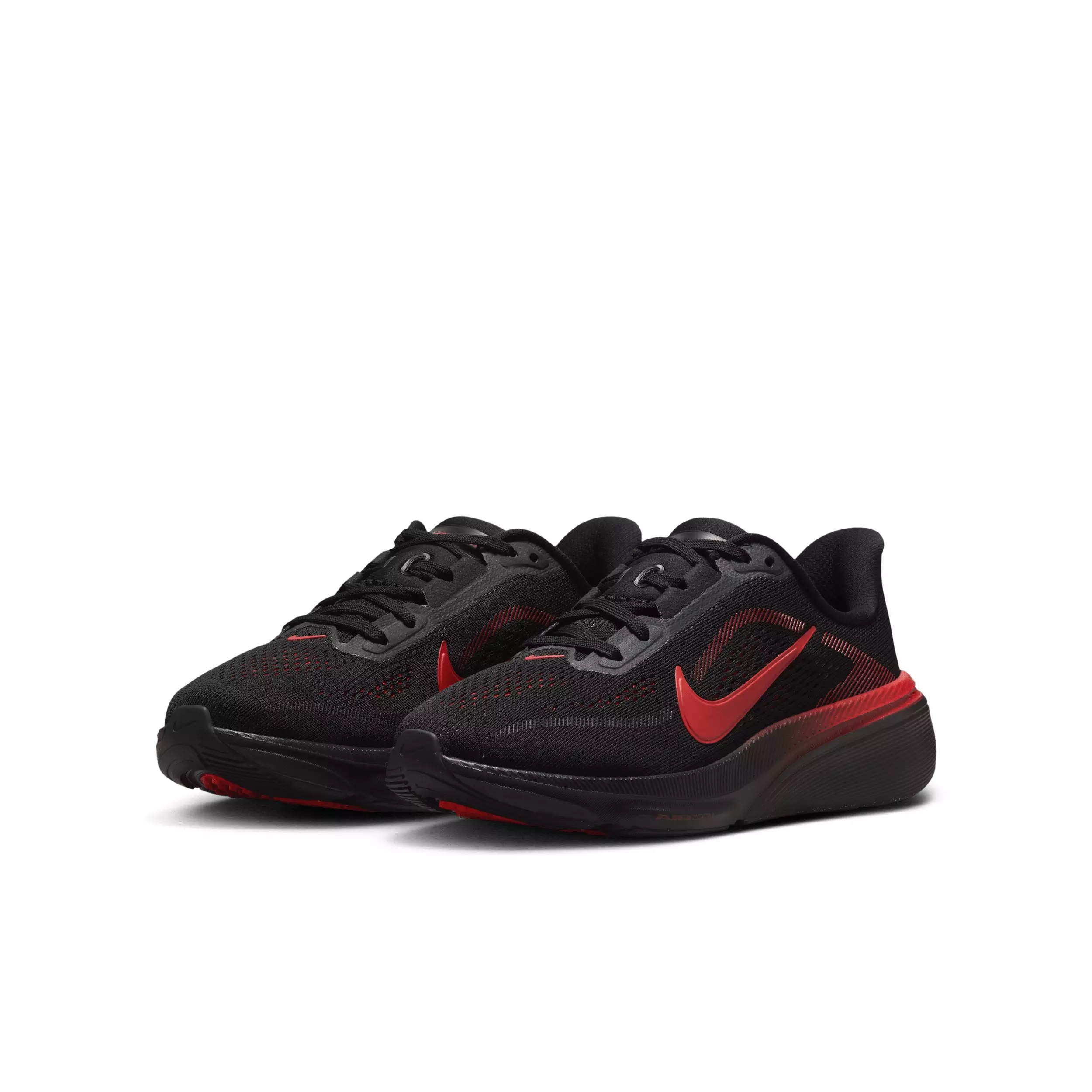 Nike Pegasus 42 "Black/University Red/Wolf Grey/Bright Crimson" Grade School Boys' Running Shoe - BLACK/RED/GREY/CRIMSON