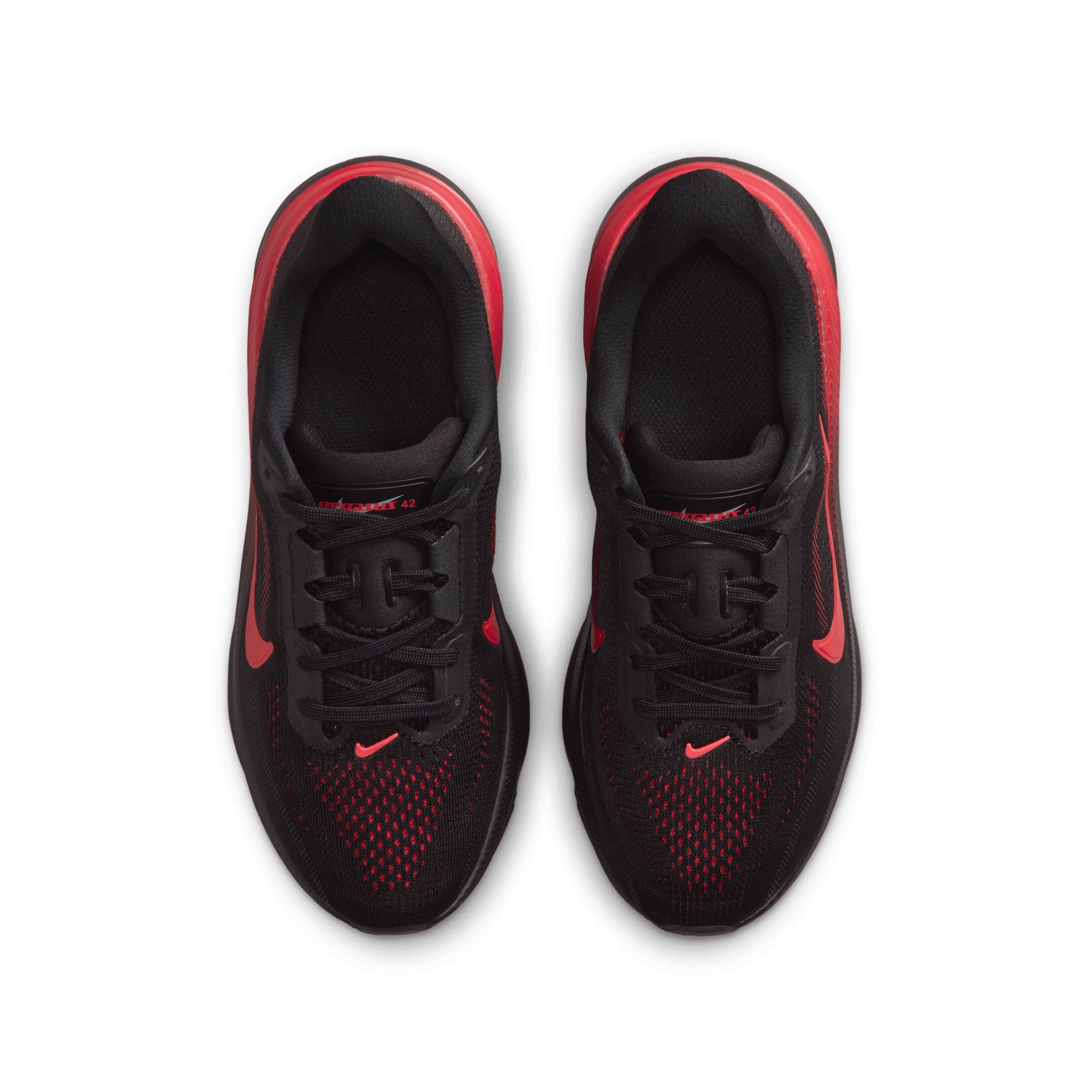 Nike Pegasus 42 Grade School Boys' "Black/University Red/Wolf Grey/Bright Crimson" Running Shoe