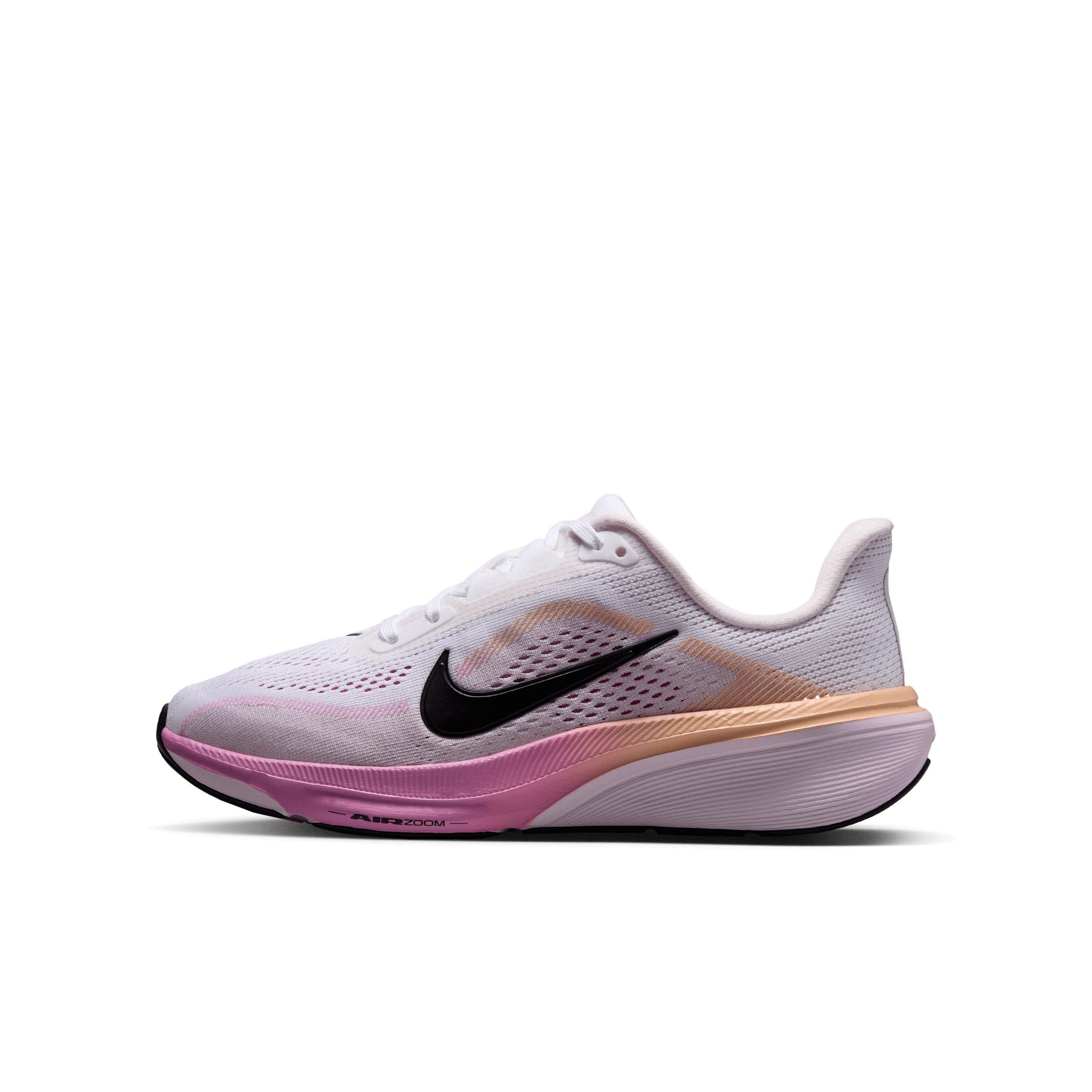 Nike Pegasus 42 Grade School Girls' "White/Bleached Lilac/Sunset Haze/Black" Running Shoe