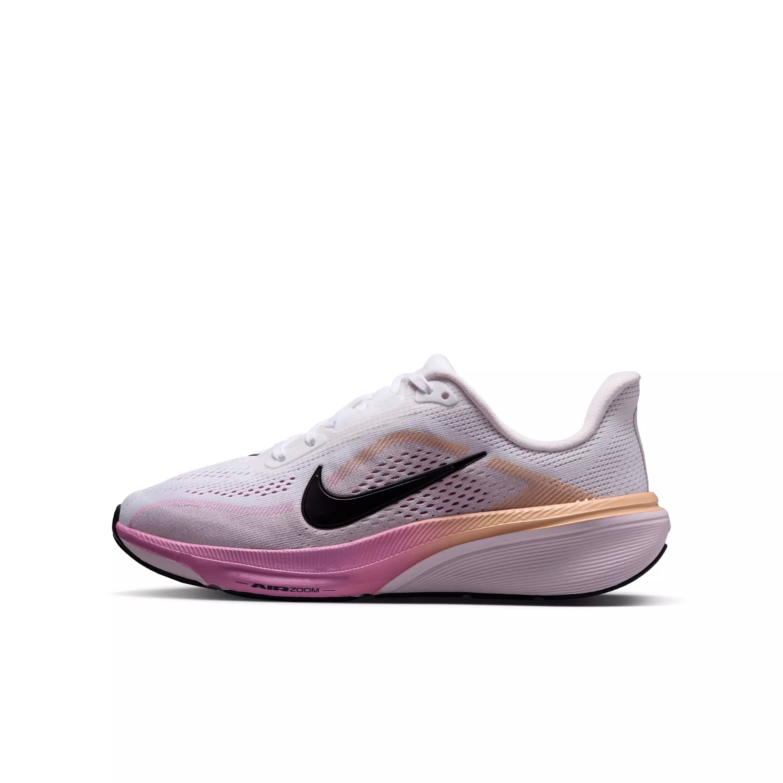 Nike Pegasus 42 "White/Bleached Lilac/Sunset Haze/Black" Grade School Girls' Running Shoe - WHITE/LILAC/HAZE/BLACK
