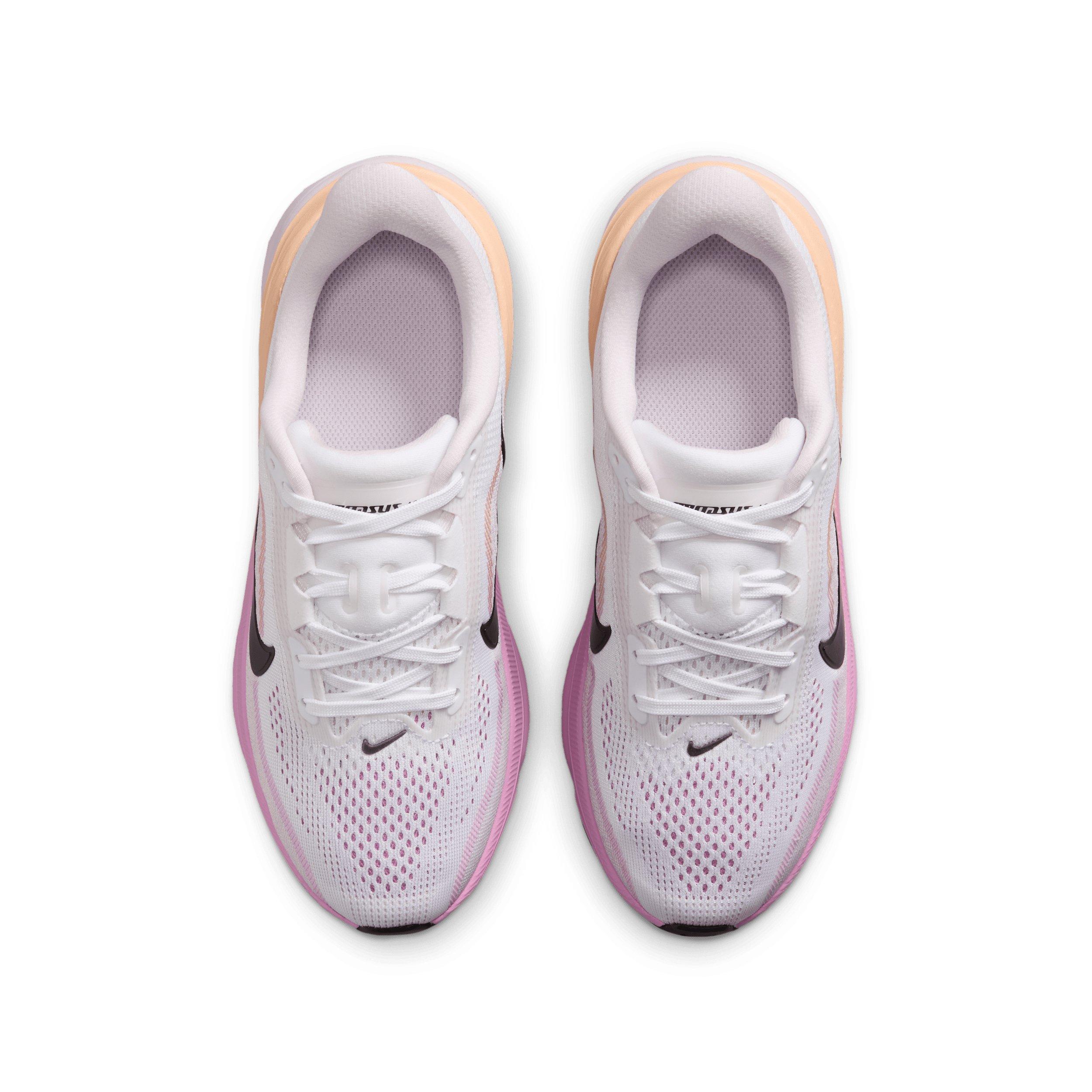 Nike Pegasus 42 "White/Bleached Lilac/Sunset Haze/Black" Grade School Girls' Running Shoe - WHITE/LILAC/HAZE/BLACK Thumbnail View 4