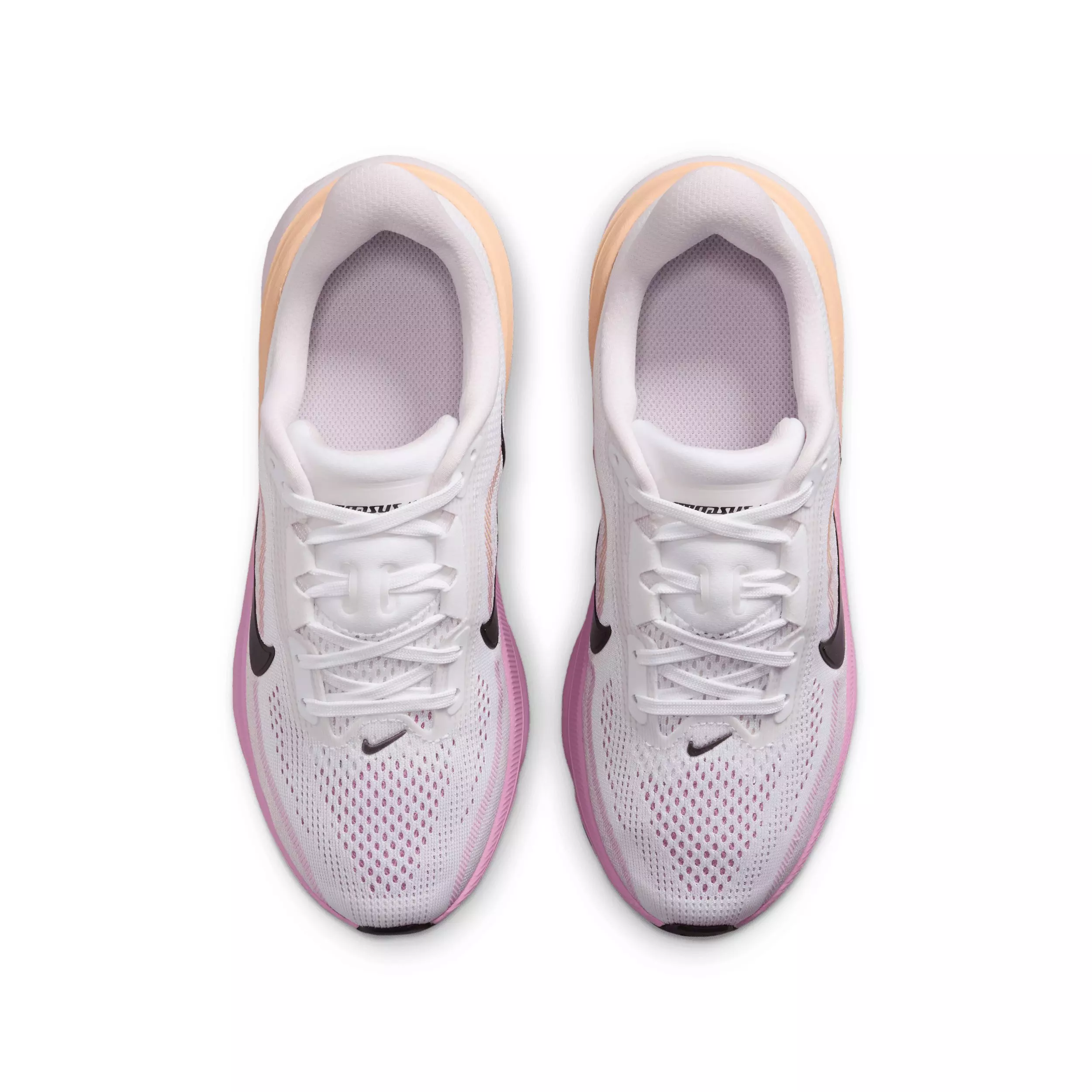 Nike Pegasus 42 "White/Bleached Lilac/Sunset Haze/Black" Grade School Girls' Running Shoe - WHITE/LILAC/HAZE/BLACK