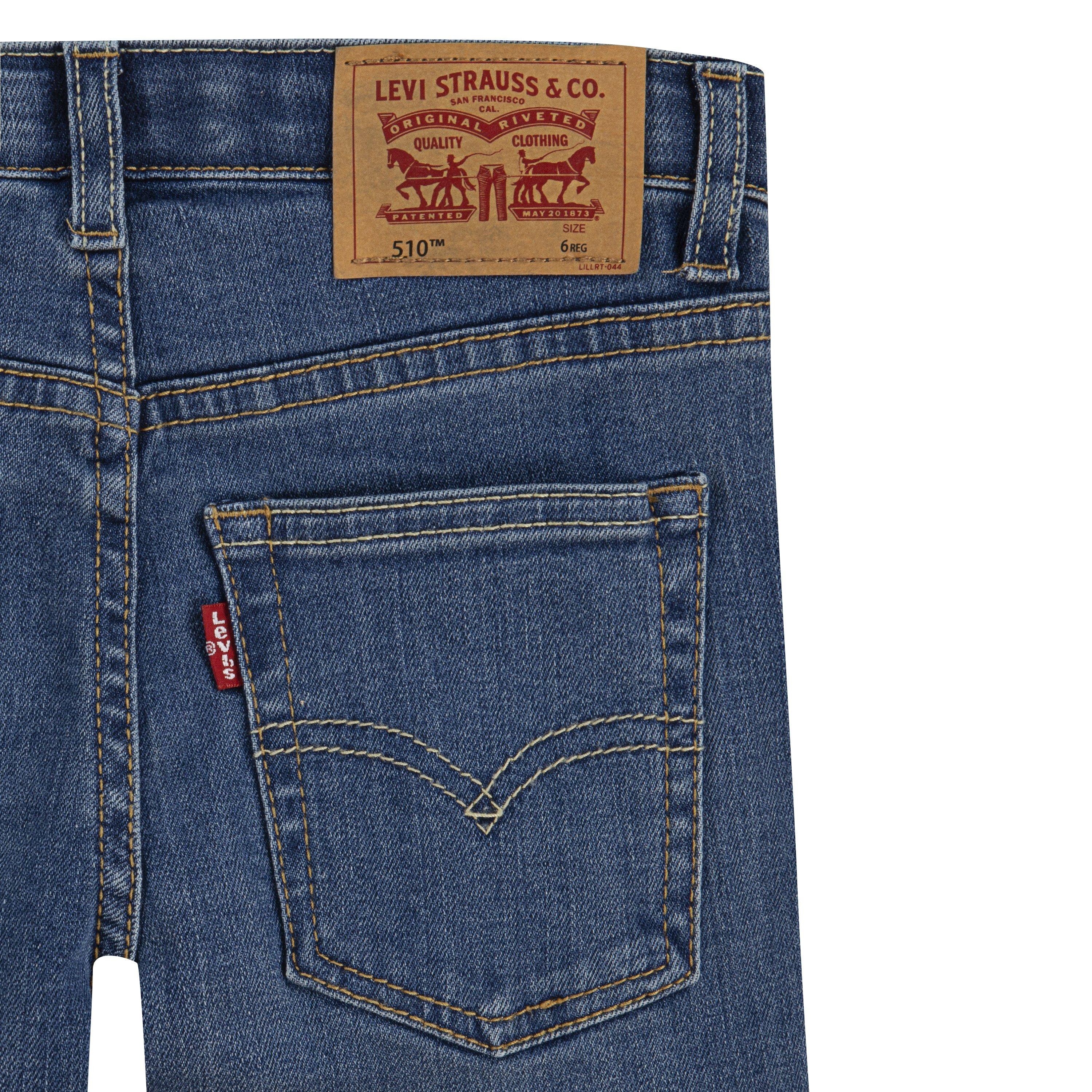 Levi's 510 Eco Performance Skinny Fit Lt Wash Little Boys' Calabasas Blue Denim Jeans - CALABASAS BLUE Thumbnail View 7