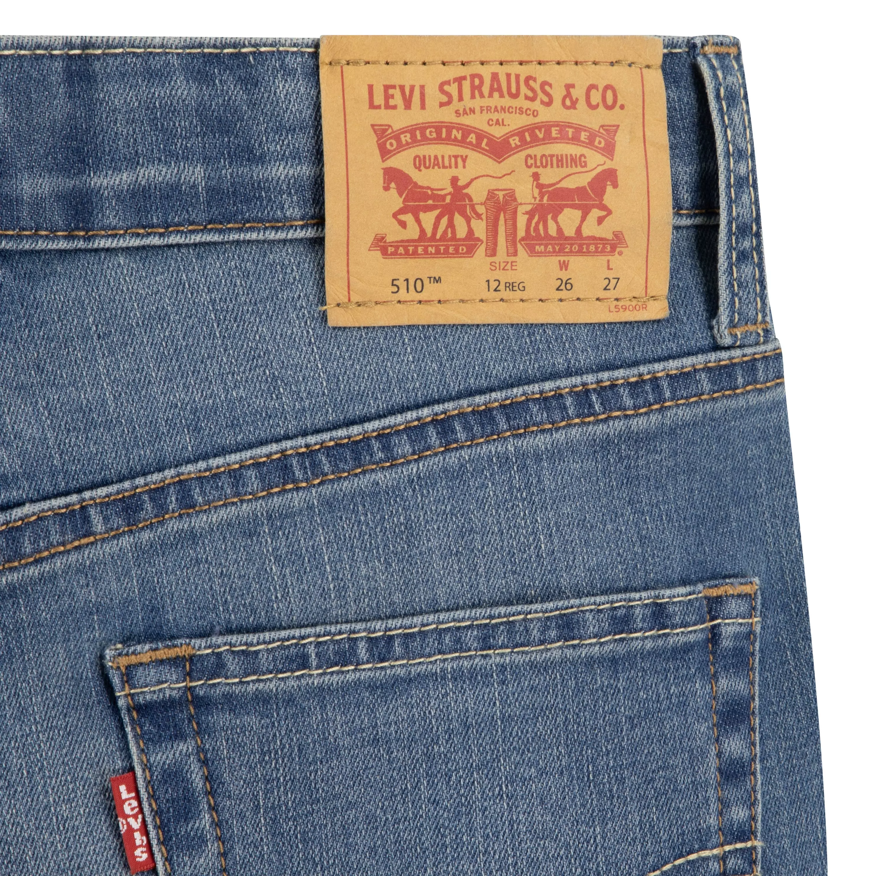 Levi's 510 Eco Performance Skinny Fit Lt Wash Big Boys' Calabasas Blue Denim Jeans - CALABASAS BLUE