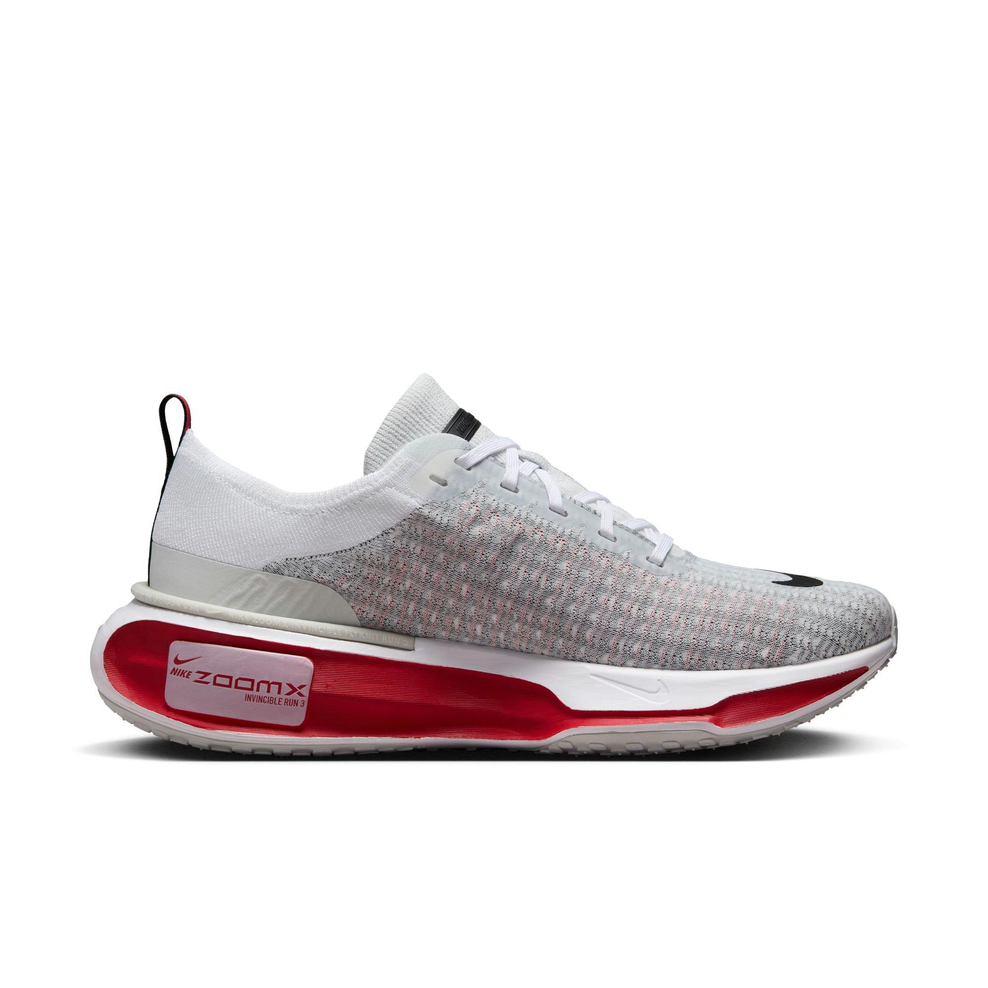 Nike Invincible 3 "White/Fire Red/Cement Grey/Black" Men's Wide Running Shoe - WHITE/RED/GREY/BLACK Thumbnail View 1