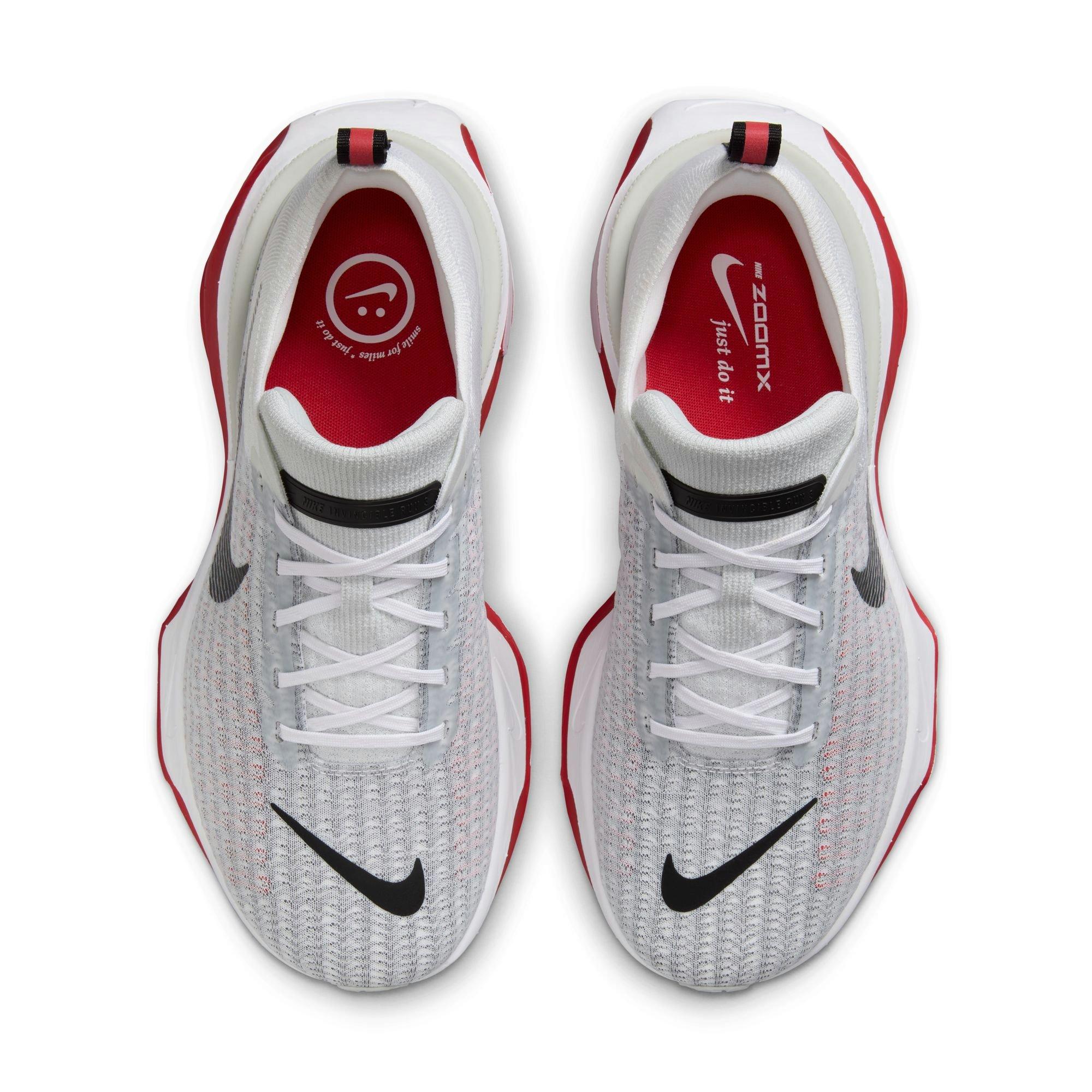 Nike Invincible 3 "White/Fire Red/Cement Grey/Black" Men's Wide Running Shoe - WHITE/RED/GREY/BLACK Thumbnail View 4