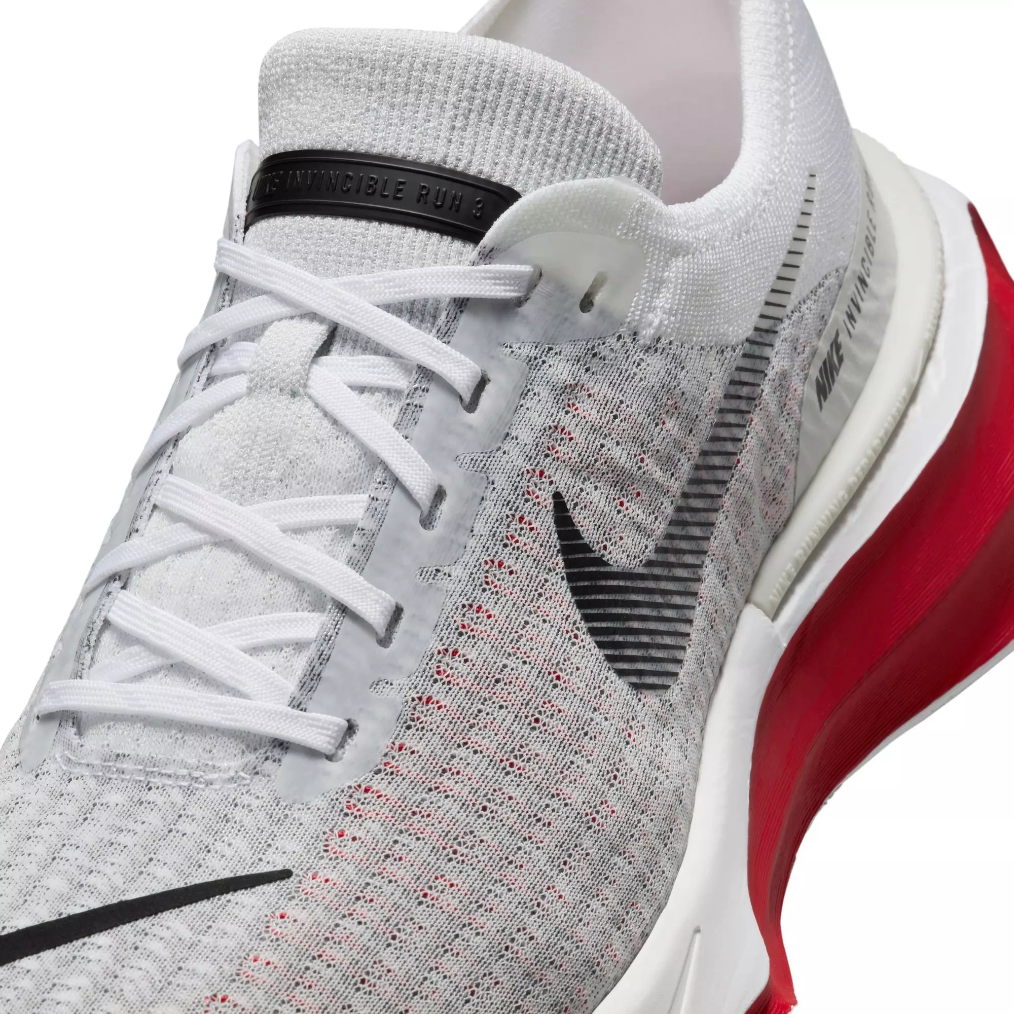 Nike Invincible 3 "White/Fire Red/Cement Grey/Black" Men's Wide Running Shoe - WHITE/RED/GREY/BLACK