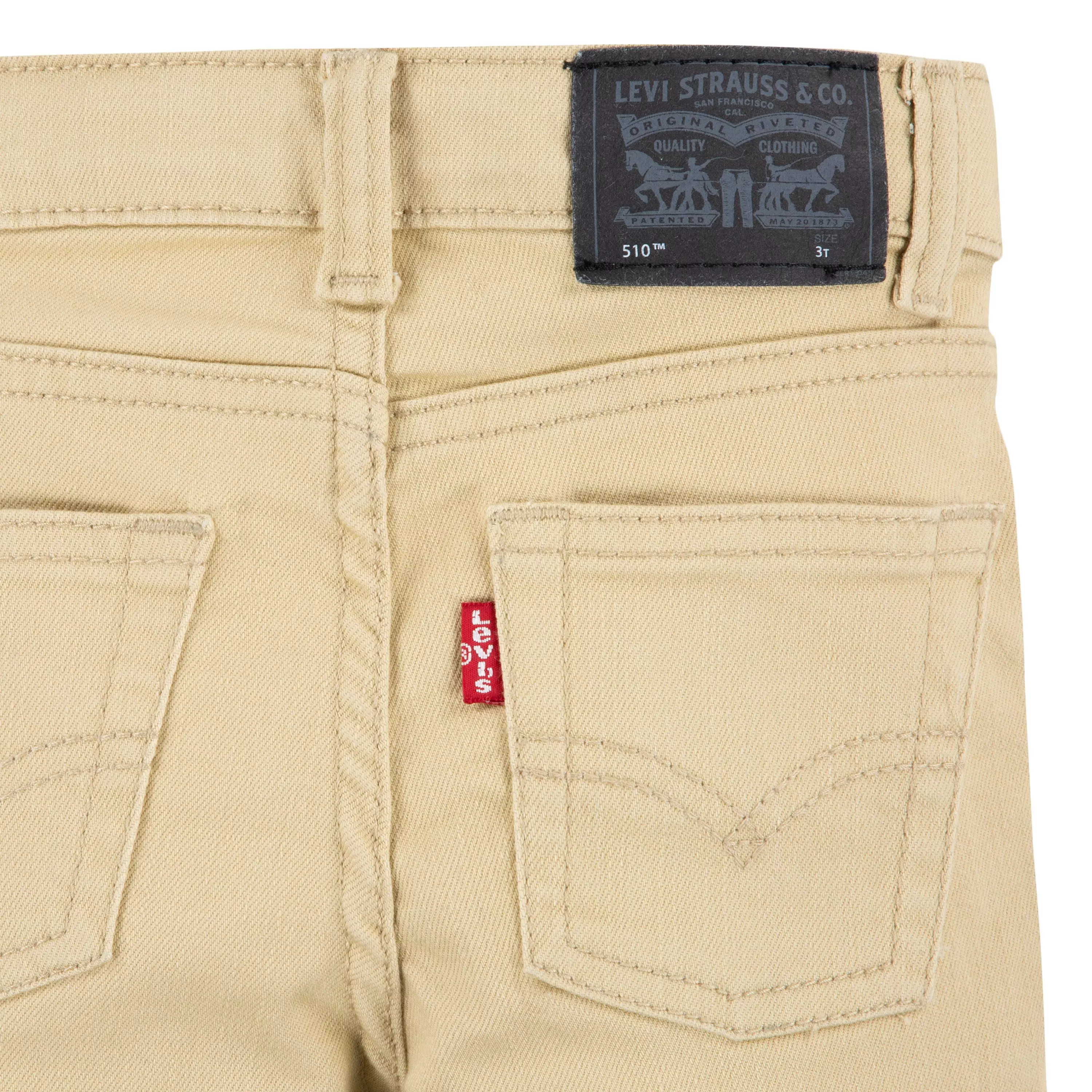 Levi's 510 Eco Performance Skinny Fit Lt Wash Toddler Boys' Pale Khaki Denim Jeans - PALE KHAKI