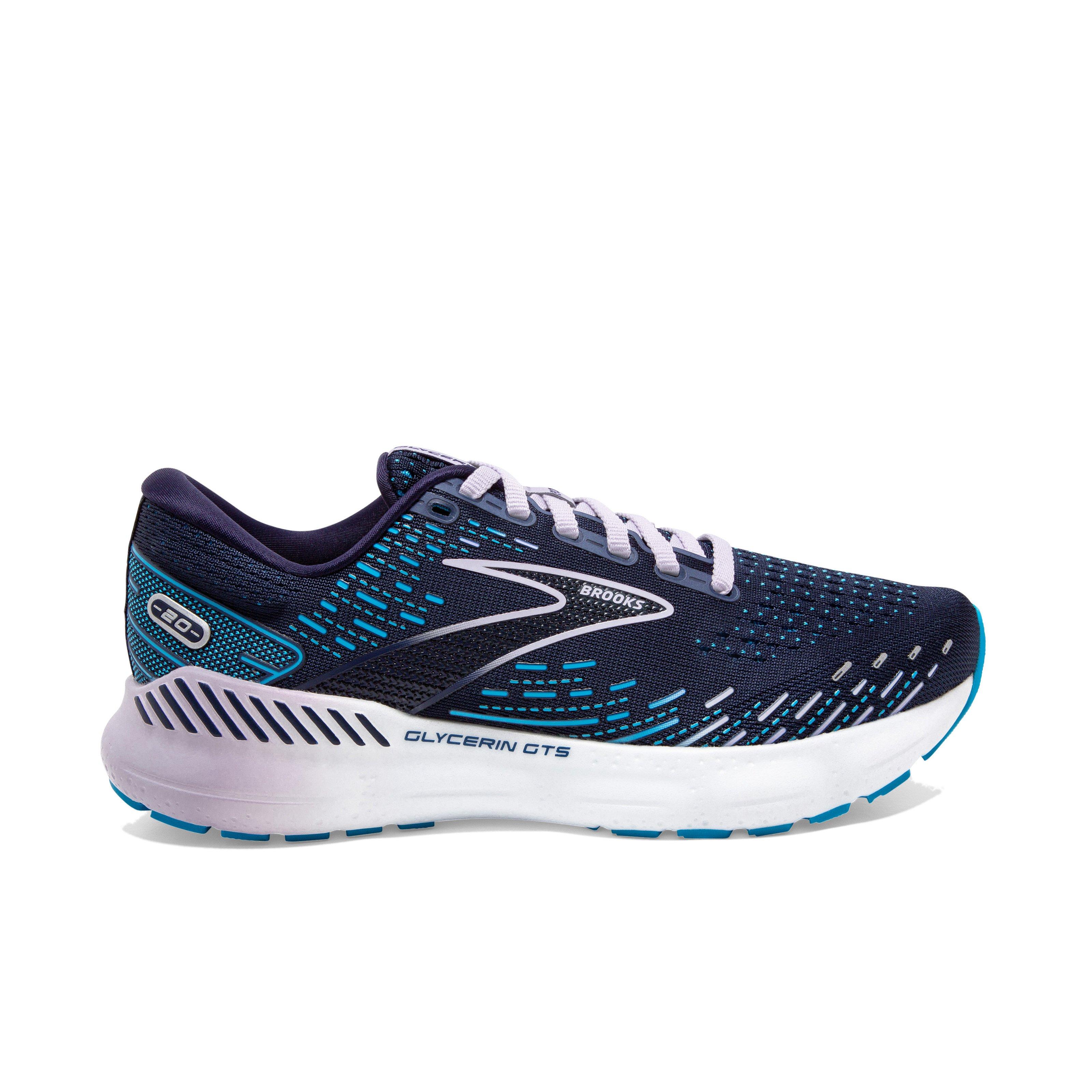 Brooks Glycerin GTS 20 "Navy/Blue/Light Purple" Women's Wide Running Shoe - NAVY/BLUE/LT PURPLE Thumbnail View 1