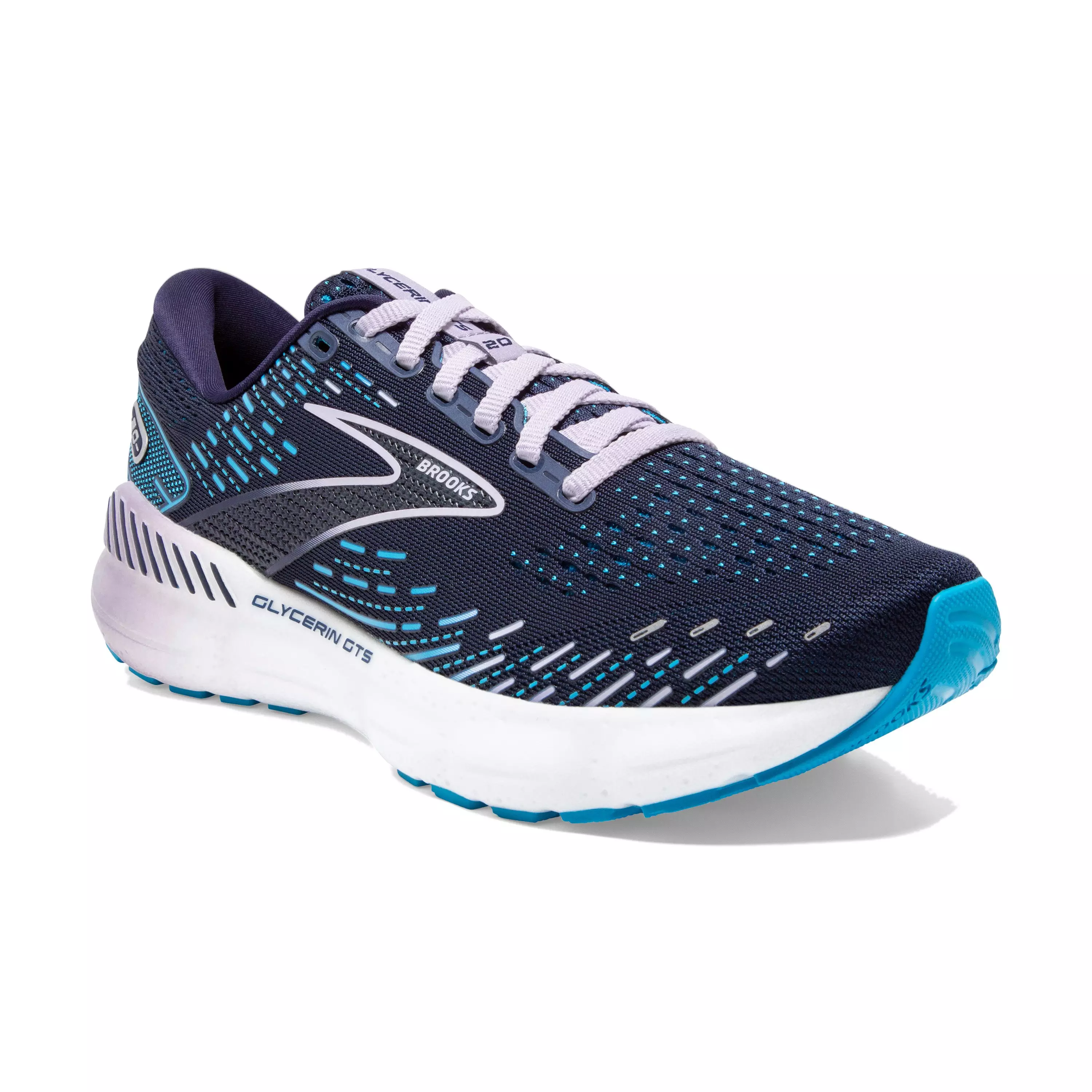 Brooks Glycerin GTS 20 "Navy/Blue/Light Purple" Women's Wide Running Shoe - NAVY/BLUE/LT PURPLE