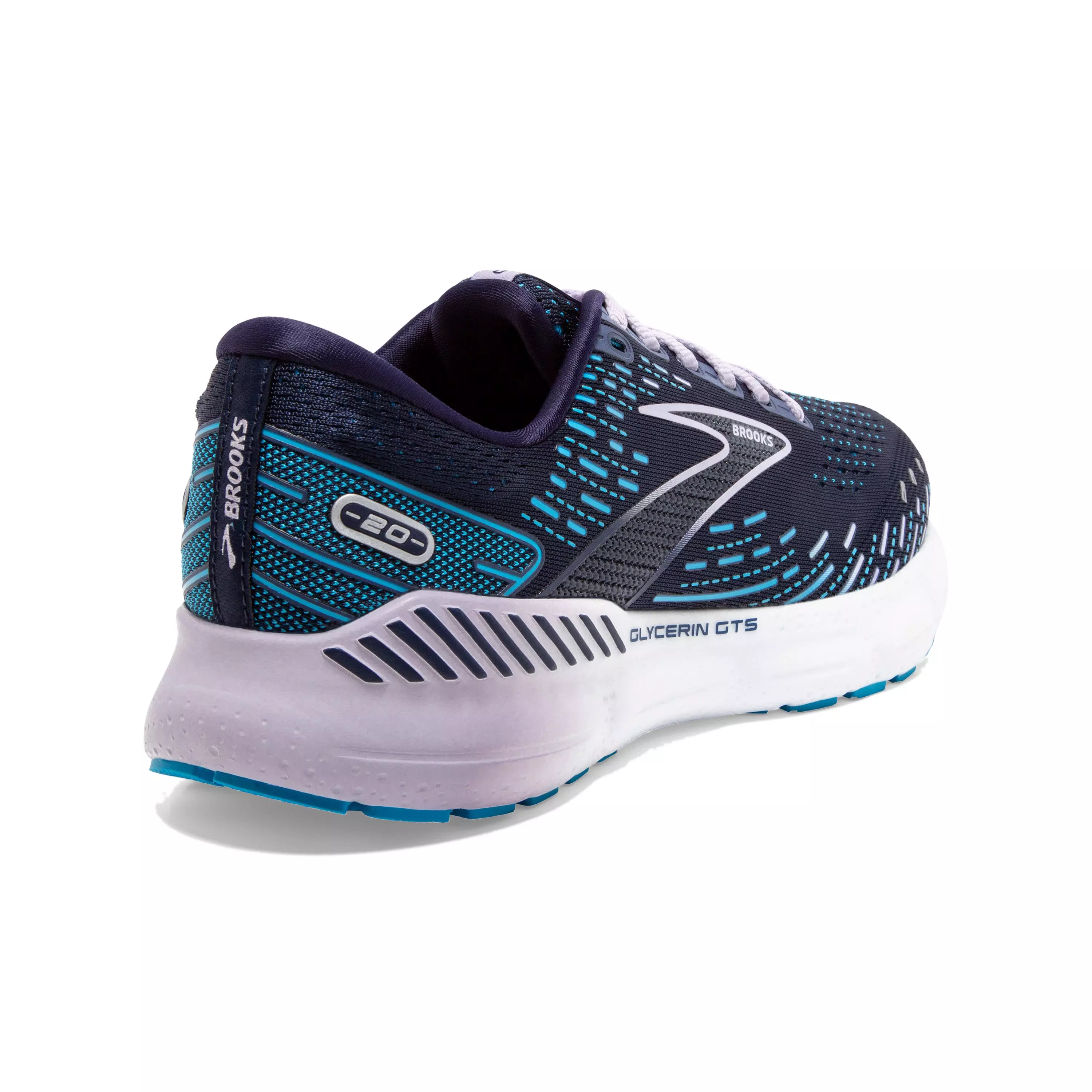 Brooks Glycerin GTS 20 "Navy/Blue/Light Purple" Women's Wide Running Shoe - NAVY/BLUE/LT PURPLE