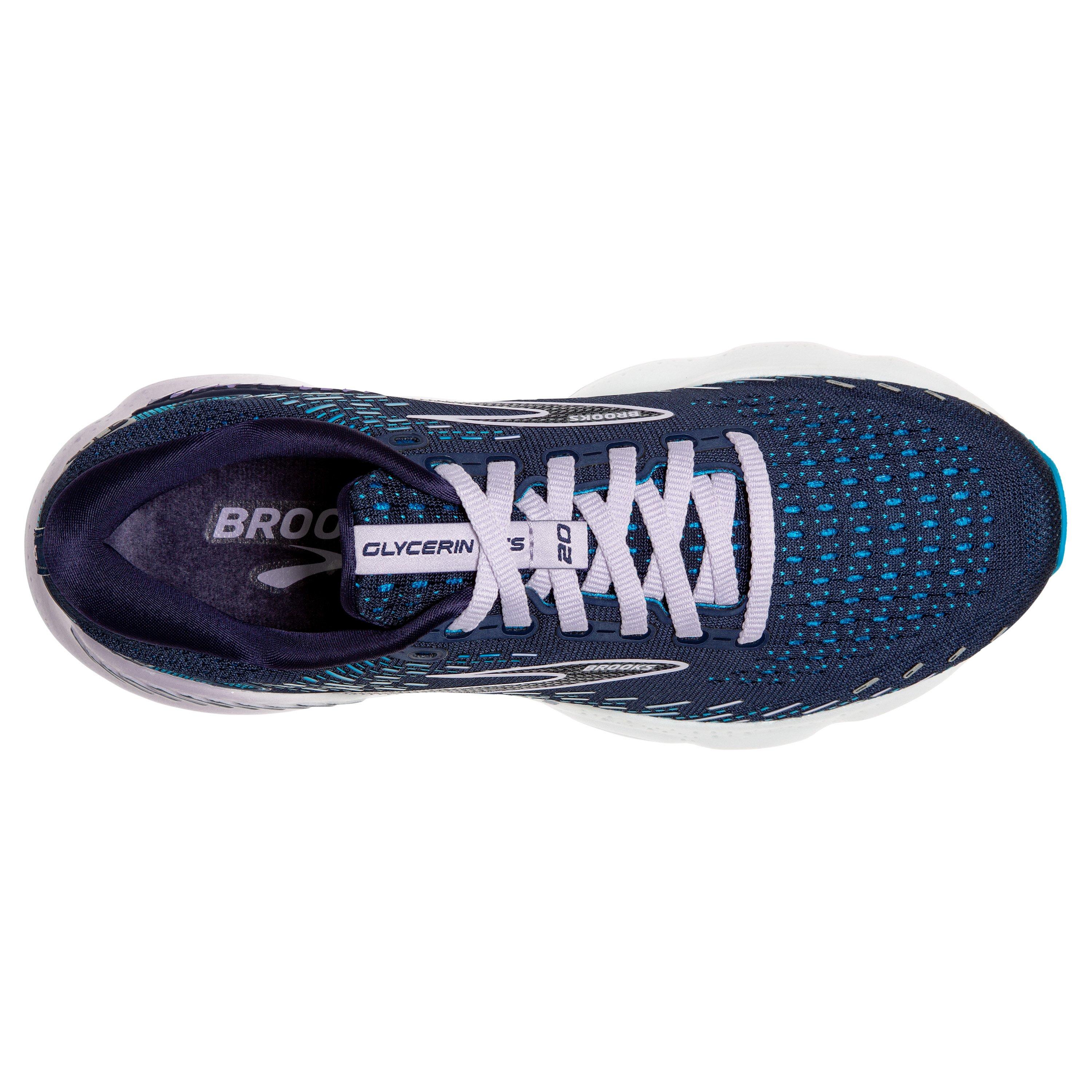 Brooks Glycerin GTS 20 "Navy/Blue/Light Purple" Women's Wide Running Shoe - NAVY/BLUE/LT PURPLE Thumbnail View 5