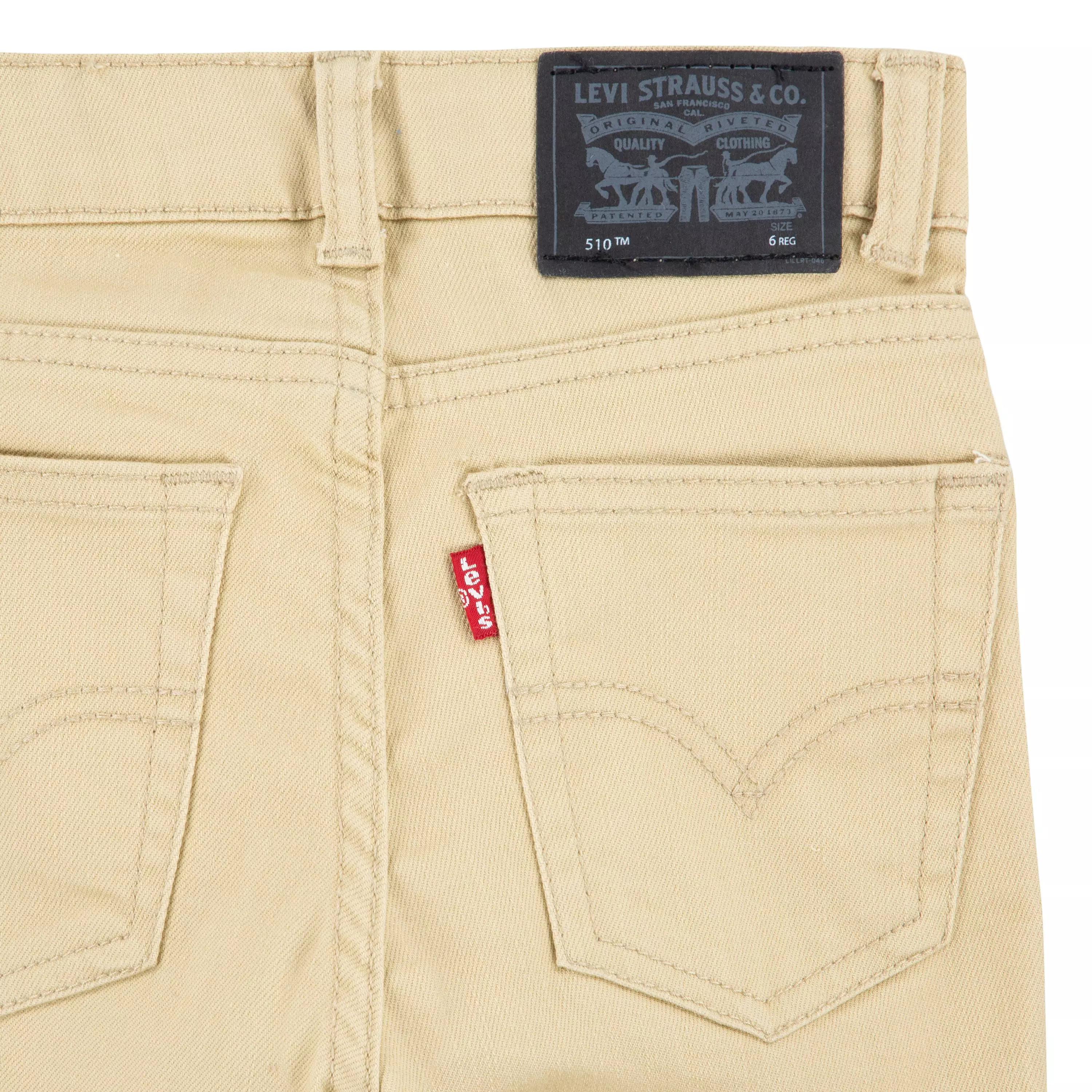 Levi's 510 Eco Performance Skinny Fit Lt Wash Little Boys' Pale Khaki Denim Jeans - PALE KHAKI