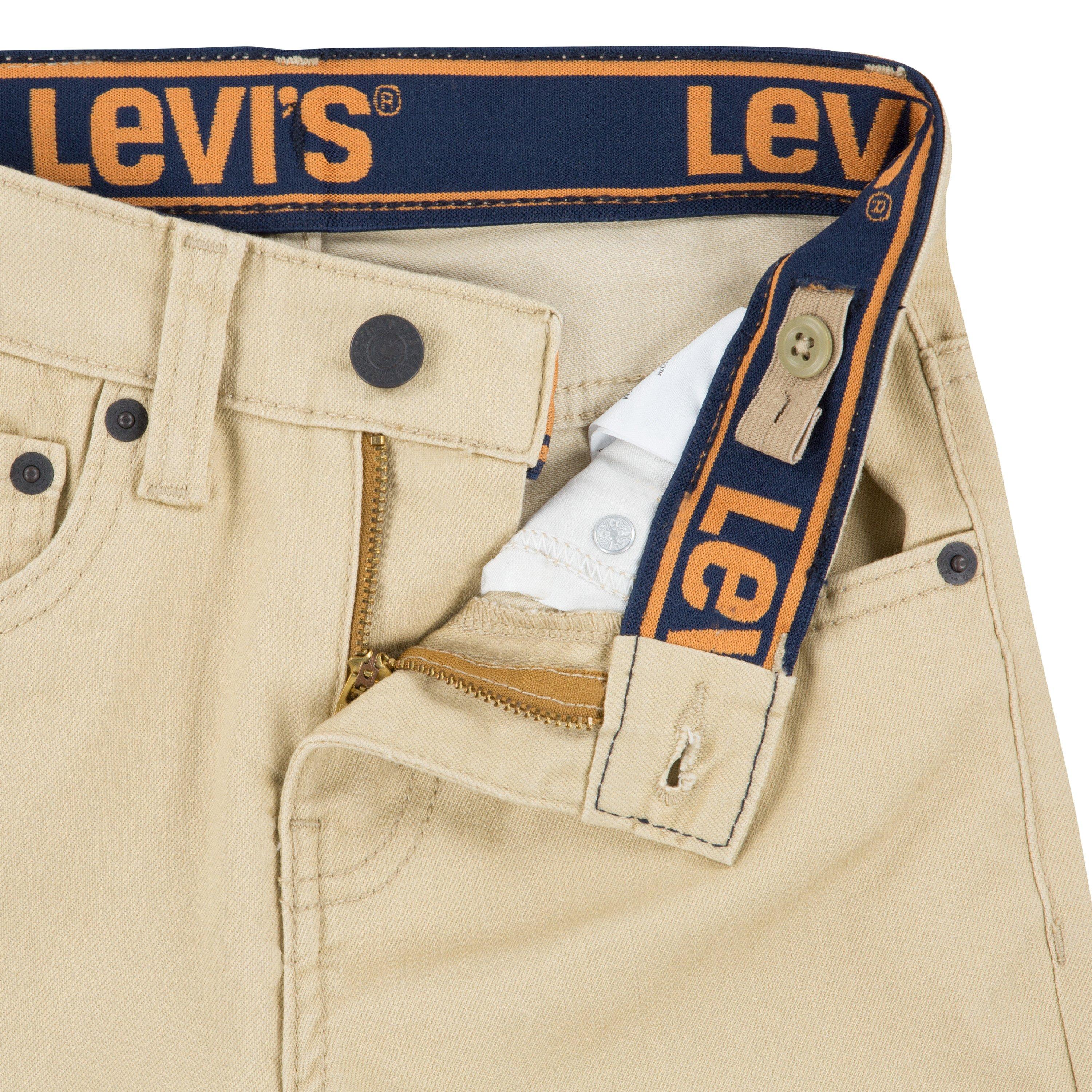 Levi's 510 Eco Performance Skinny Fit Lt Wash Big Boys' Pale Khaki Denim Jeans - PALE KHAKI Thumbnail View 4