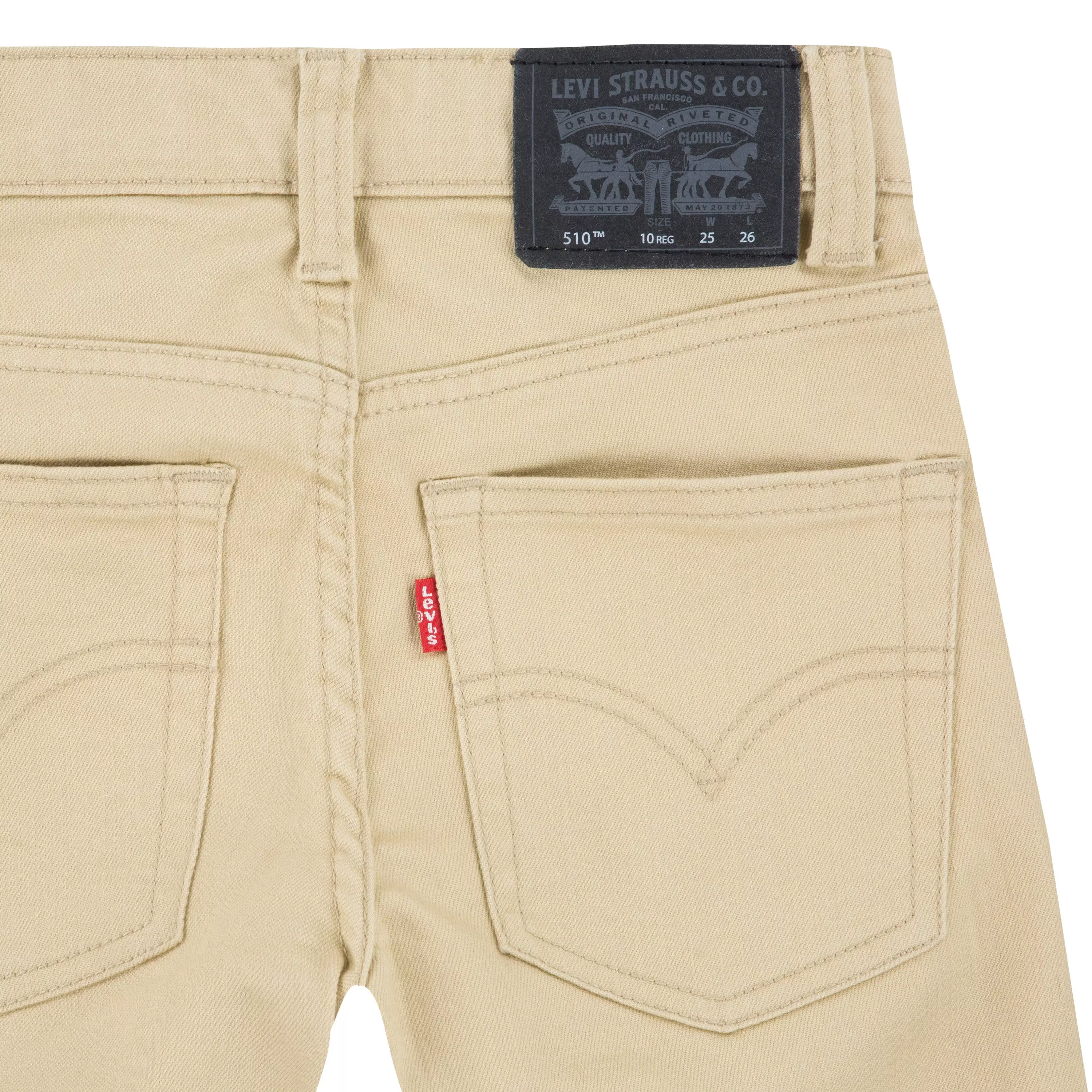 Levi's 510 Eco Performance Skinny Fit Lt Wash Big Boys' Denim Jeans - Pale Khaki - PALE KHAKI