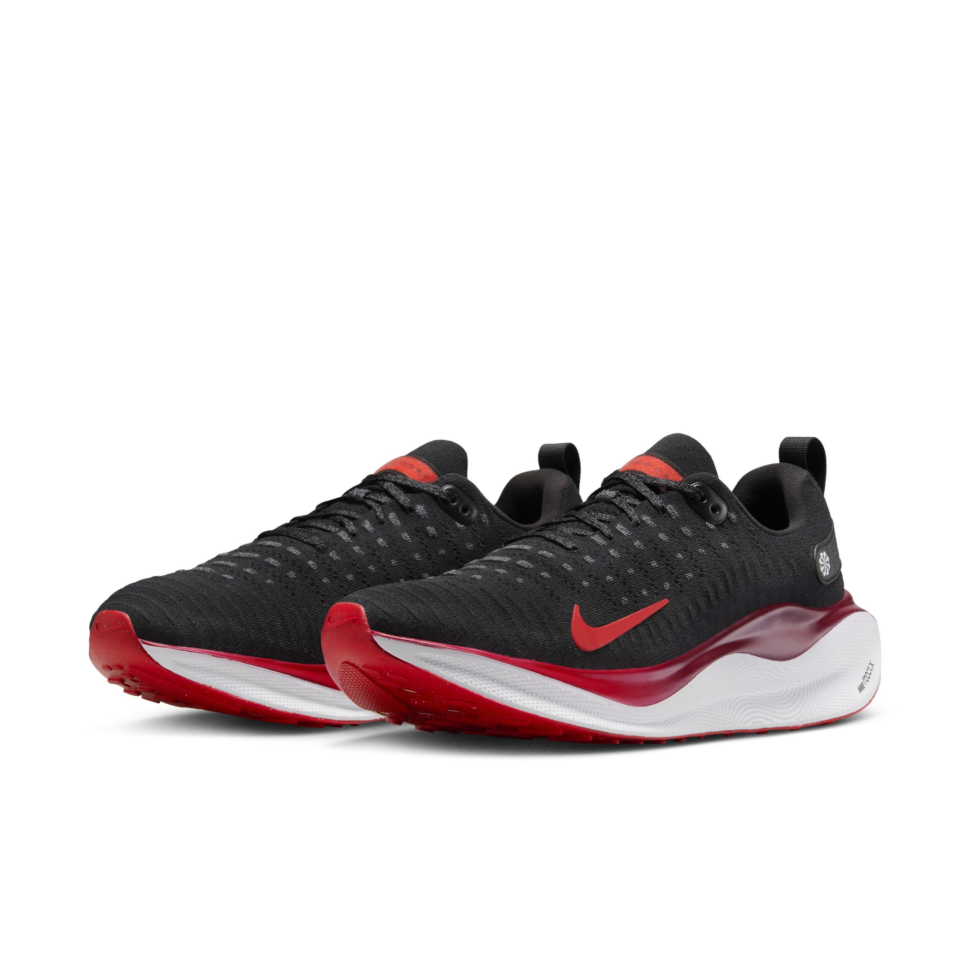 Nike InfinityRN 4 "Black/Team Red/White/Fire Red" Men's Wide Running Shoe - BLACK/RED/WHITE/RED Thumbnail View 3