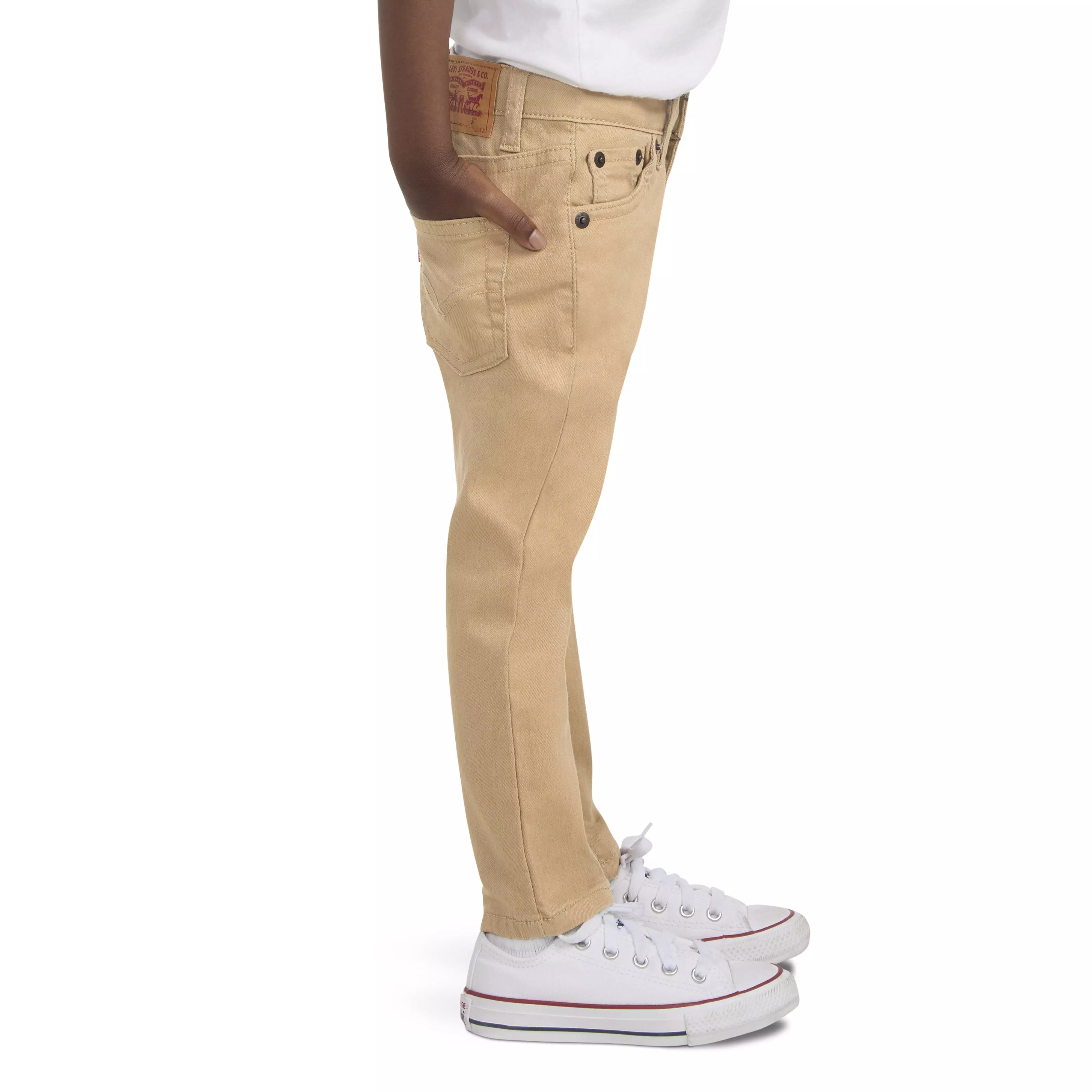 Levi's 510 Eco Performance Skinny Fit Lt Wash Toddler Boys' Khaki Denim Jeans - KHAKI