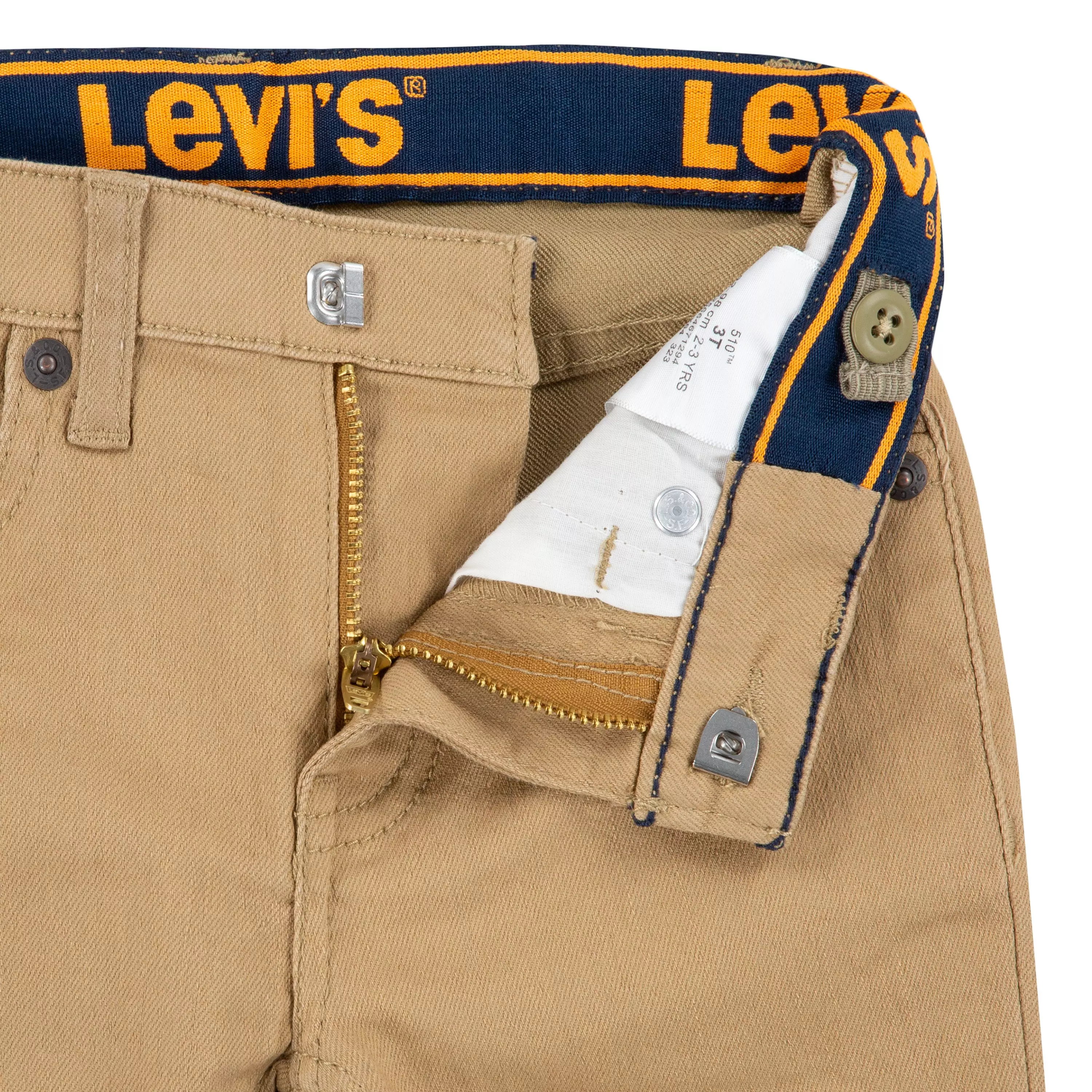 Levi's 510 Eco Performance Skinny Fit Lt Wash Toddler Boys' Khaki Denim Jeans - KHAKI