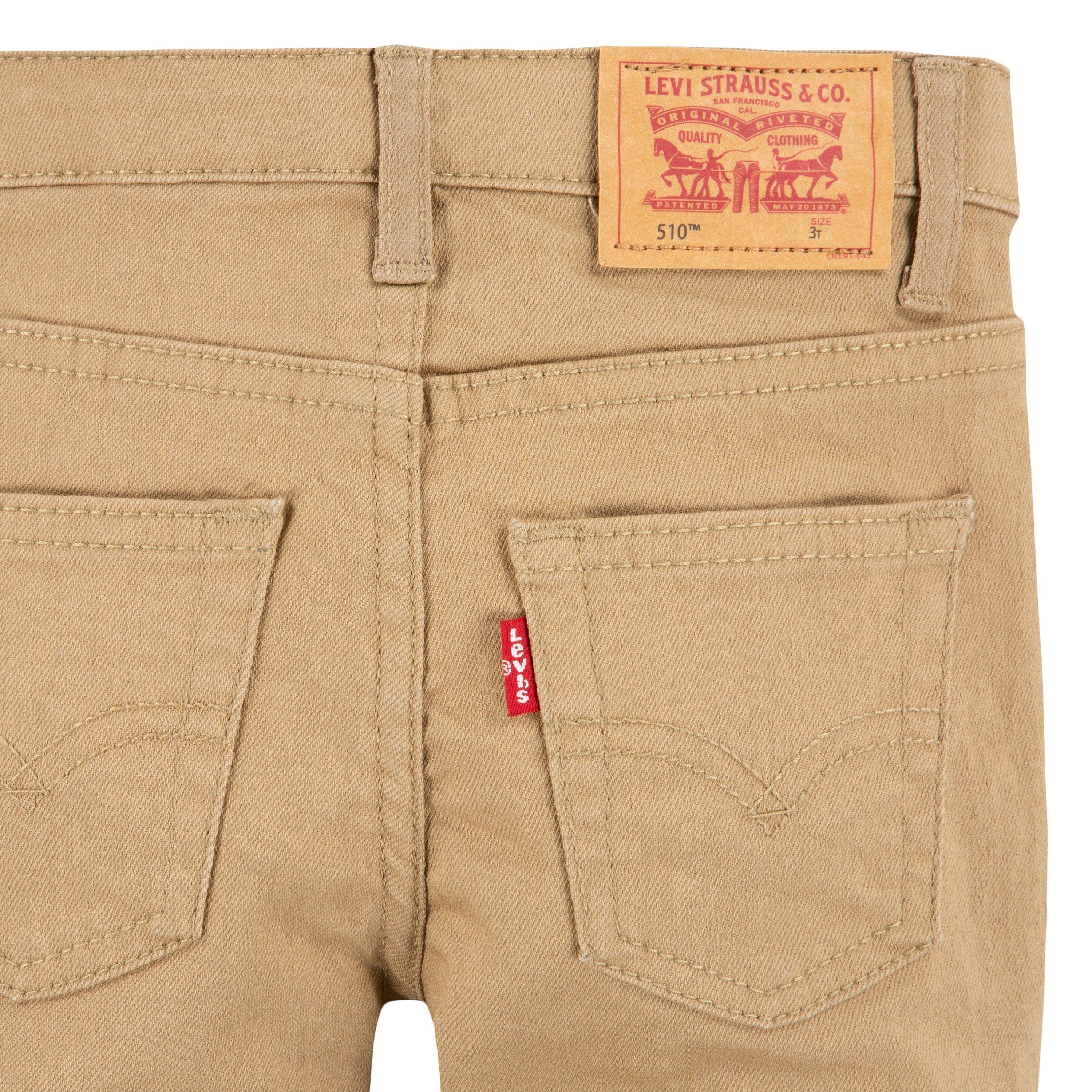 Levi's 510 Eco Performance Skinny Fit Lt Wash Toddler Boys' Khaki Denim Jeans - KHAKI Thumbnail View 6