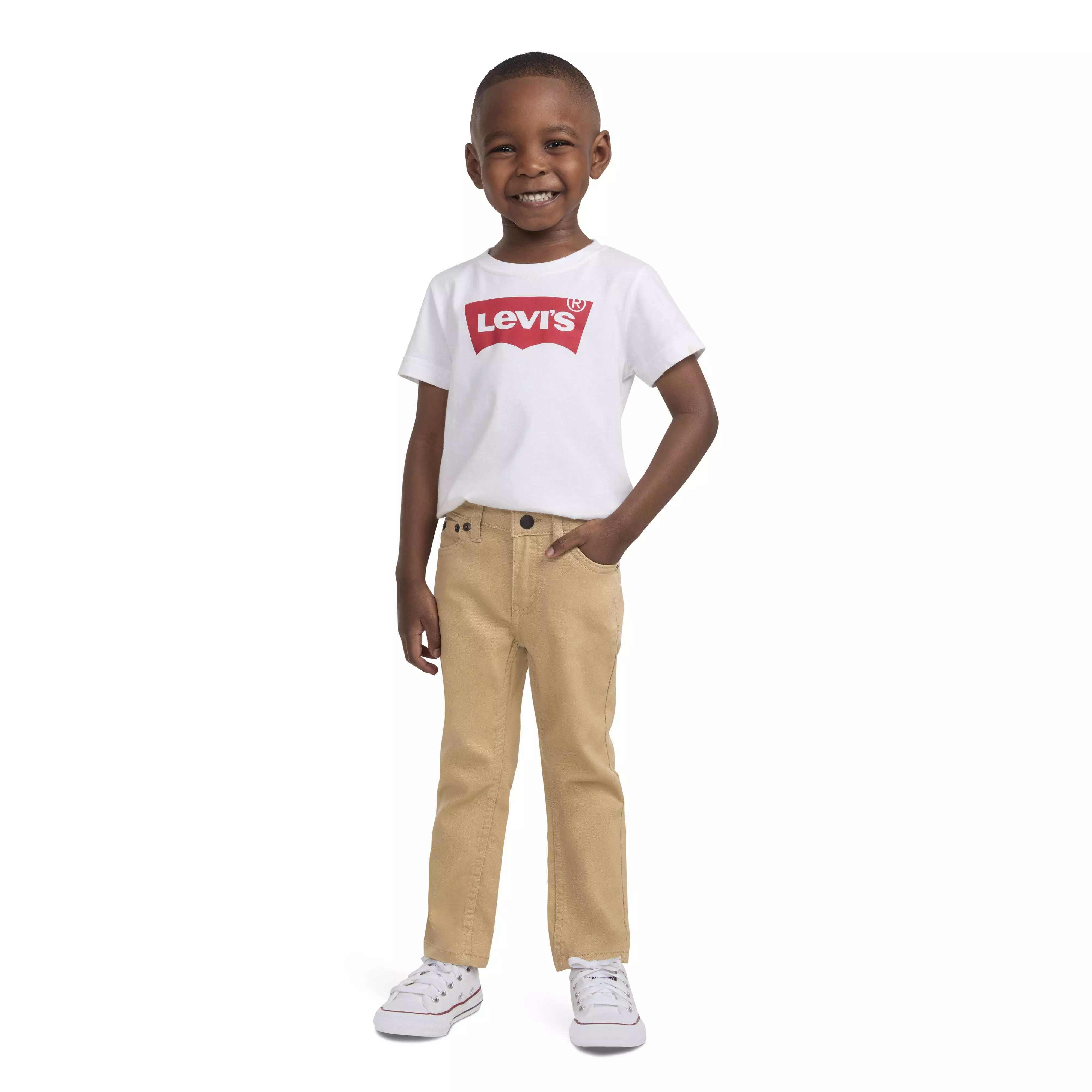 Levi's 510 Eco Performance Skinny Fit Lt Wash Toddler Boys' Khaki Denim Jeans - KHAKI