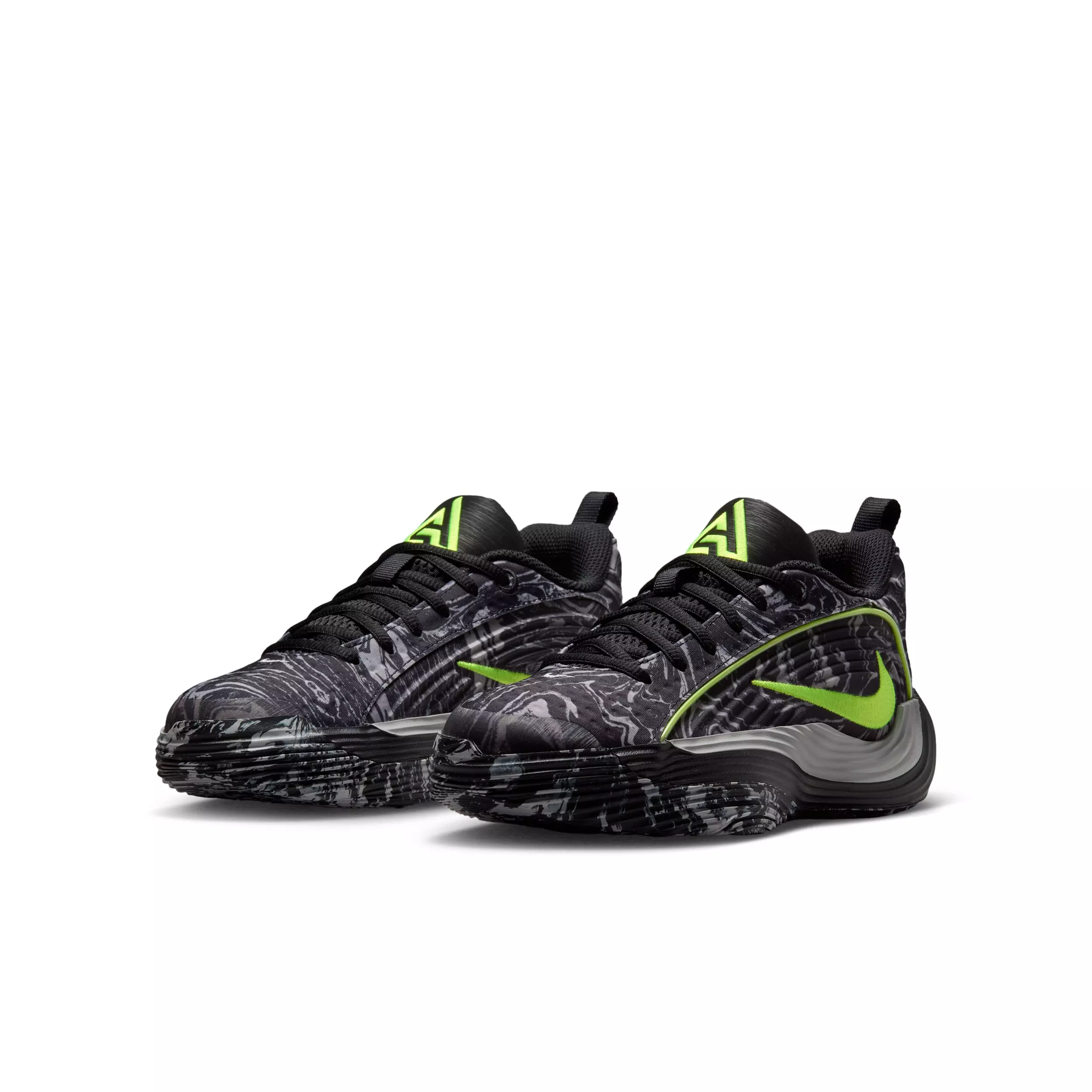 Nike Giannis Immortality 5 "Black/Light Smoke Grey/Volt" Grade School Boys' Basketball Shoe - BLACK/LT GREY/VOLT