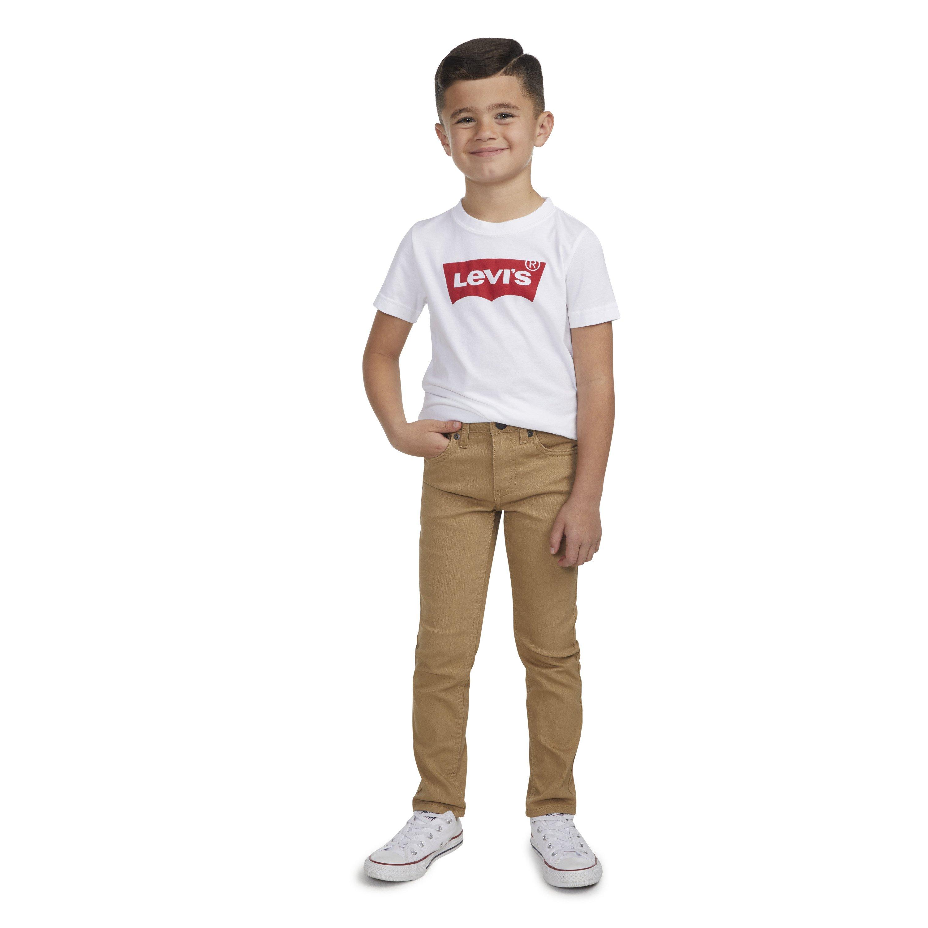 Levi's 510 Eco Performance Skinny Fit Lt Wash Little Boys' Khaki Denim Jeans - KHAKI Thumbnail View 9